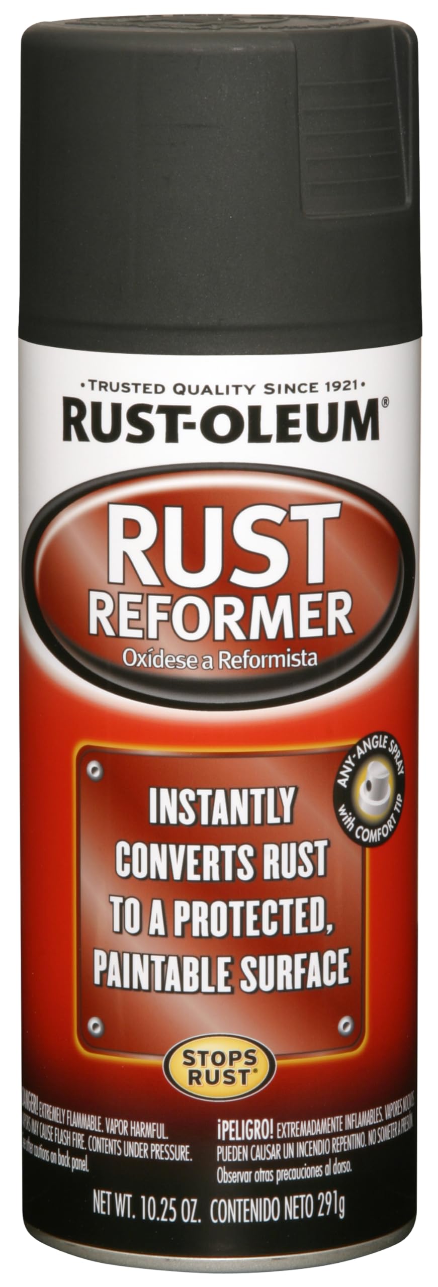 Rust-Oleum 248658 بخاخ طلاء محول الصدأ "ستوب راست ريفورمر"، 10.25 أونصة، أسود مطفأ