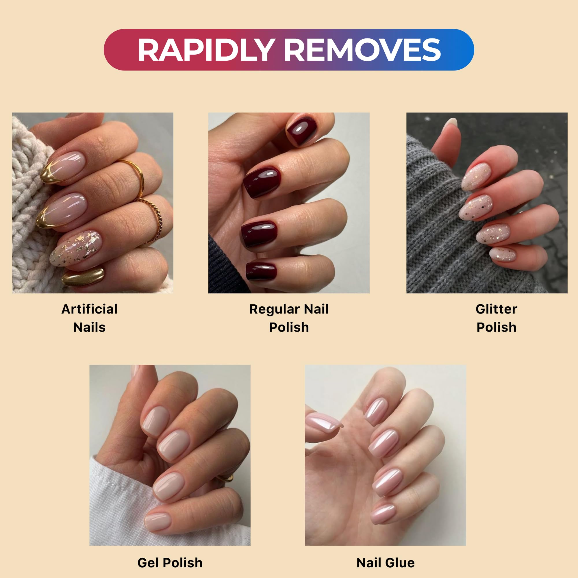 100% Pure Acetone Nail Polish Remover | Professional Quality | Easy To Use | Rapidly Removes Natural, Gel, Acrylic, and Glitter Nails | 8 Fl oz