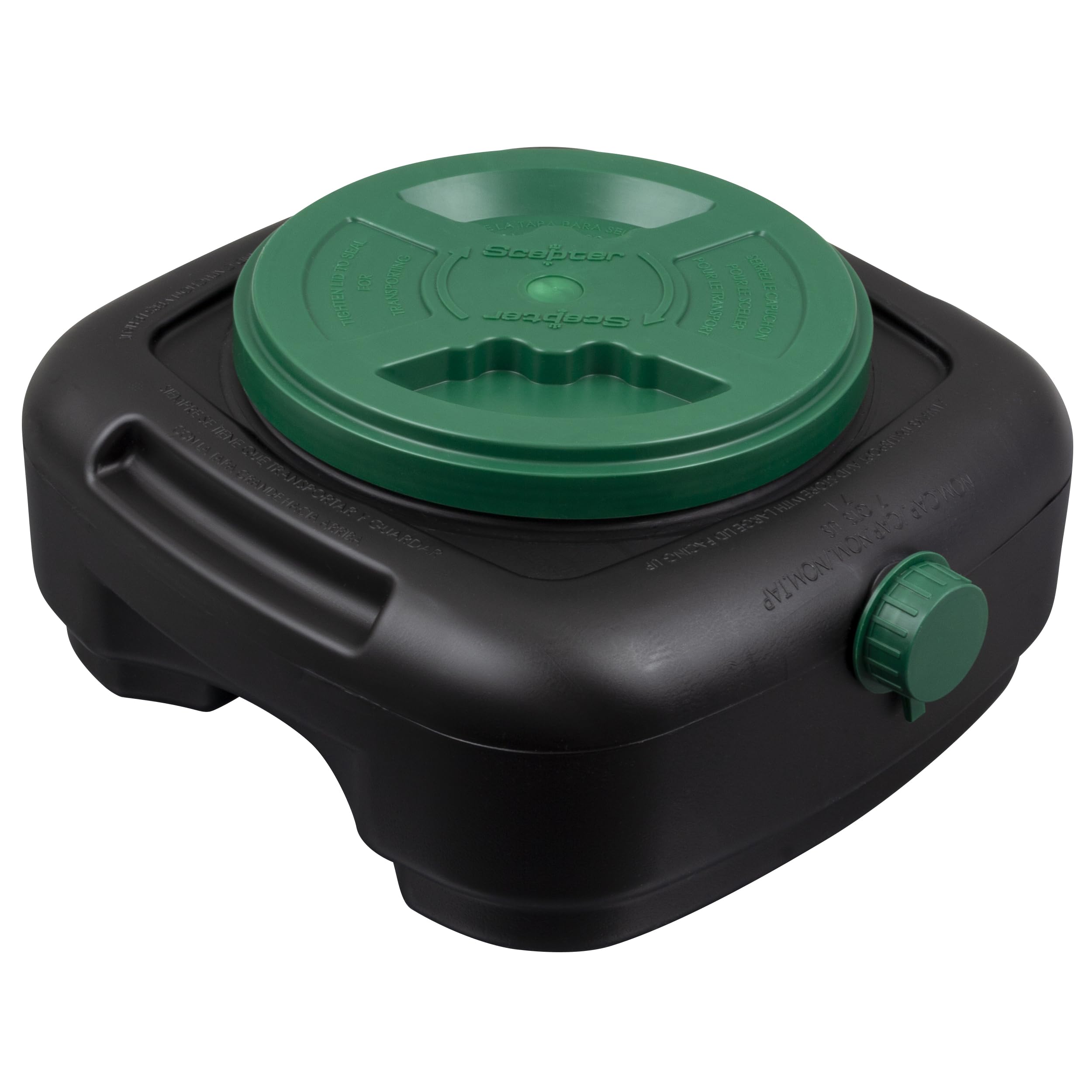 Scepter AM07029 7.3 Quart Oil Drain Pan with Lid, Filter Drain Screen, and Pour Spout for Automotive Fluids Including Engine Oil, Anti-Freeze, Transmission Fluid and More, 12" x 12-3/4" x 5.6"