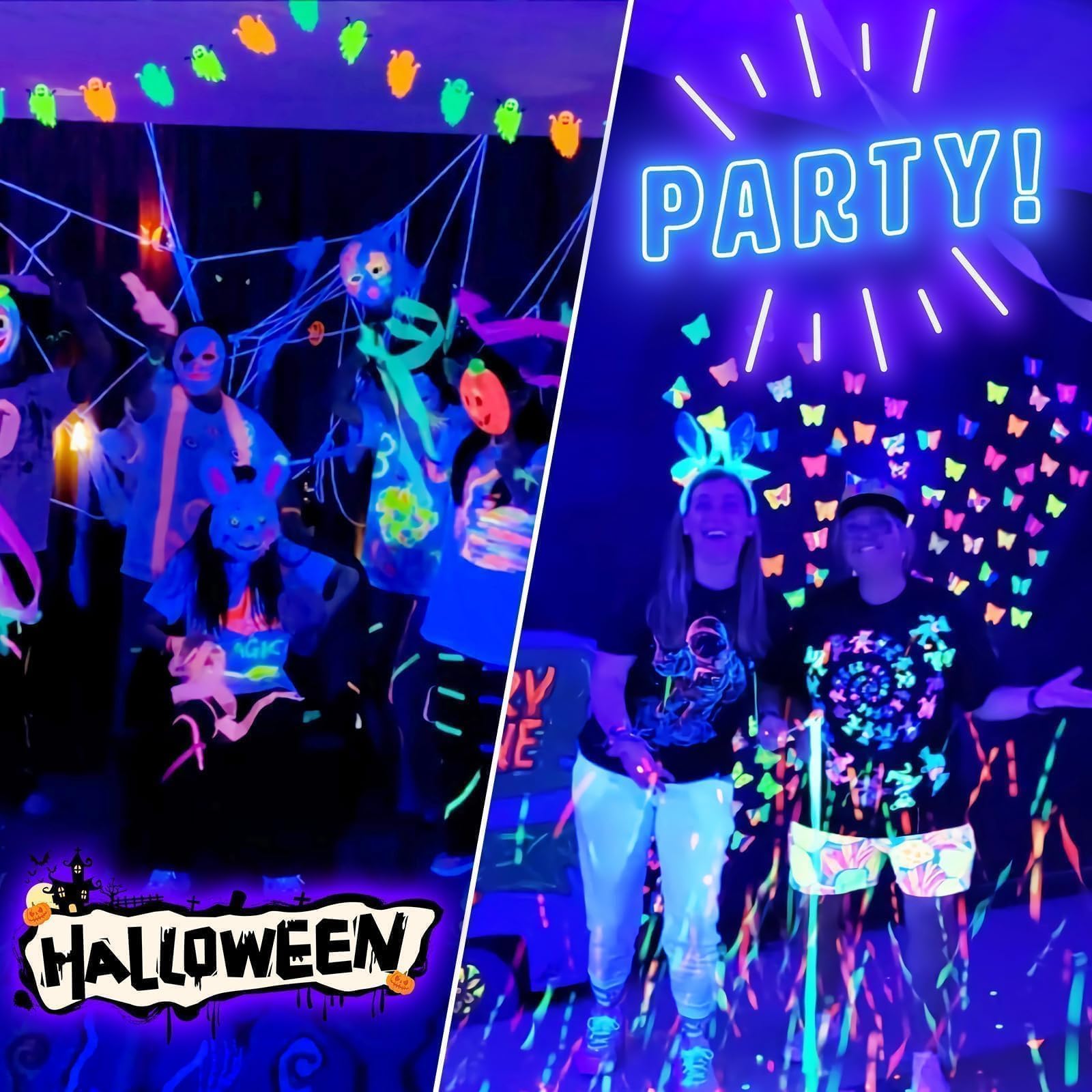 THECHAM 42W LED Black Light Bar, IP66 Waterproof Blacklight Bar with 6ft Cord+Plug+Switch, Black Lights for Glow Party, Fluorescent Poster, Body Paint, Birthday, Halloween, Bedroom, Classroom