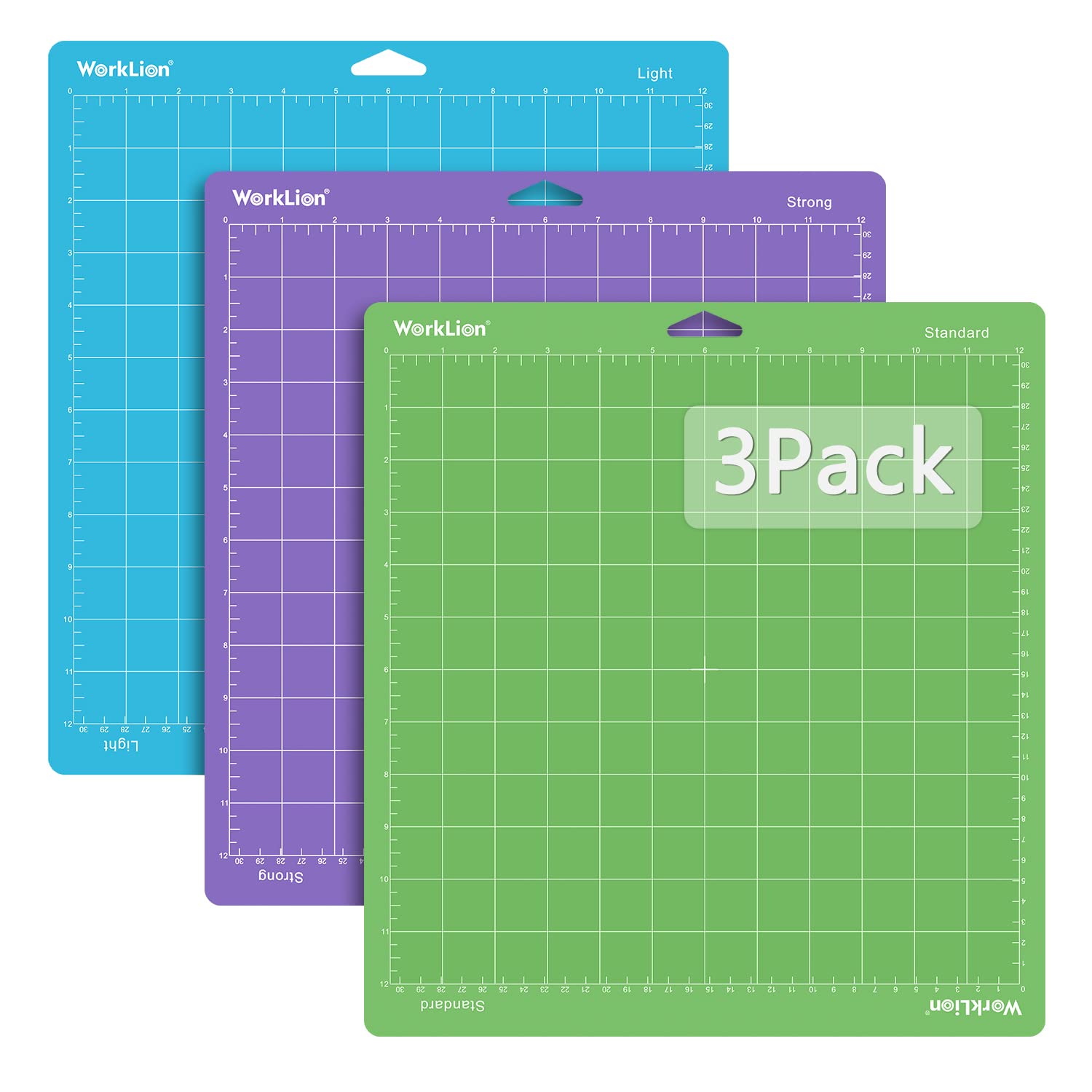 WORKLION Cutting Mat 12x12 for Cricut: Cricut Explore One/Air/Air 2/Maker Gridded Adhesive Non-Slip Durable Mat for Sewing Quilting and Arts & Crafts Projects - Cutting Mat Set(Variety)