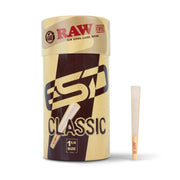 RAW Classic 1-1/4 Slow Burning Pre-Rolled Cones - 100 Pack with Tips & Packing Tubes Included