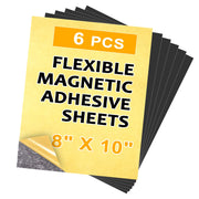 Towjug Cuttable Magnetic Sheets 6 Pack, Each 8" x 10", Stick Magnetic Paper with Adhesive Backing for Crafts, Paper Magnets and Stickers