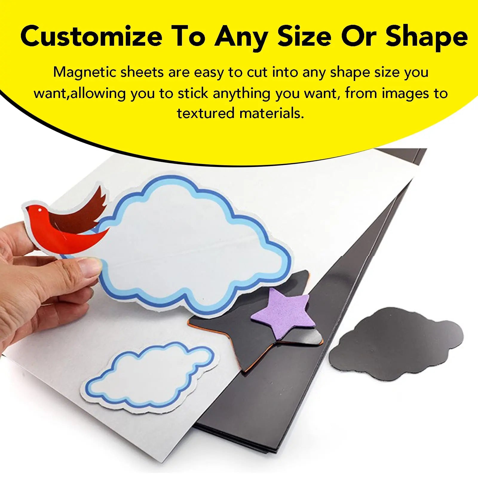 DIYMAG Magnetic Adhesive Sheets, 4" x 6" 10 Pack Cuttable Magnets Flexible Magnet Sheets with Adhesive for Crafts Photos Classroom Decorations Easy Peel and Stickers for Planning and Organization