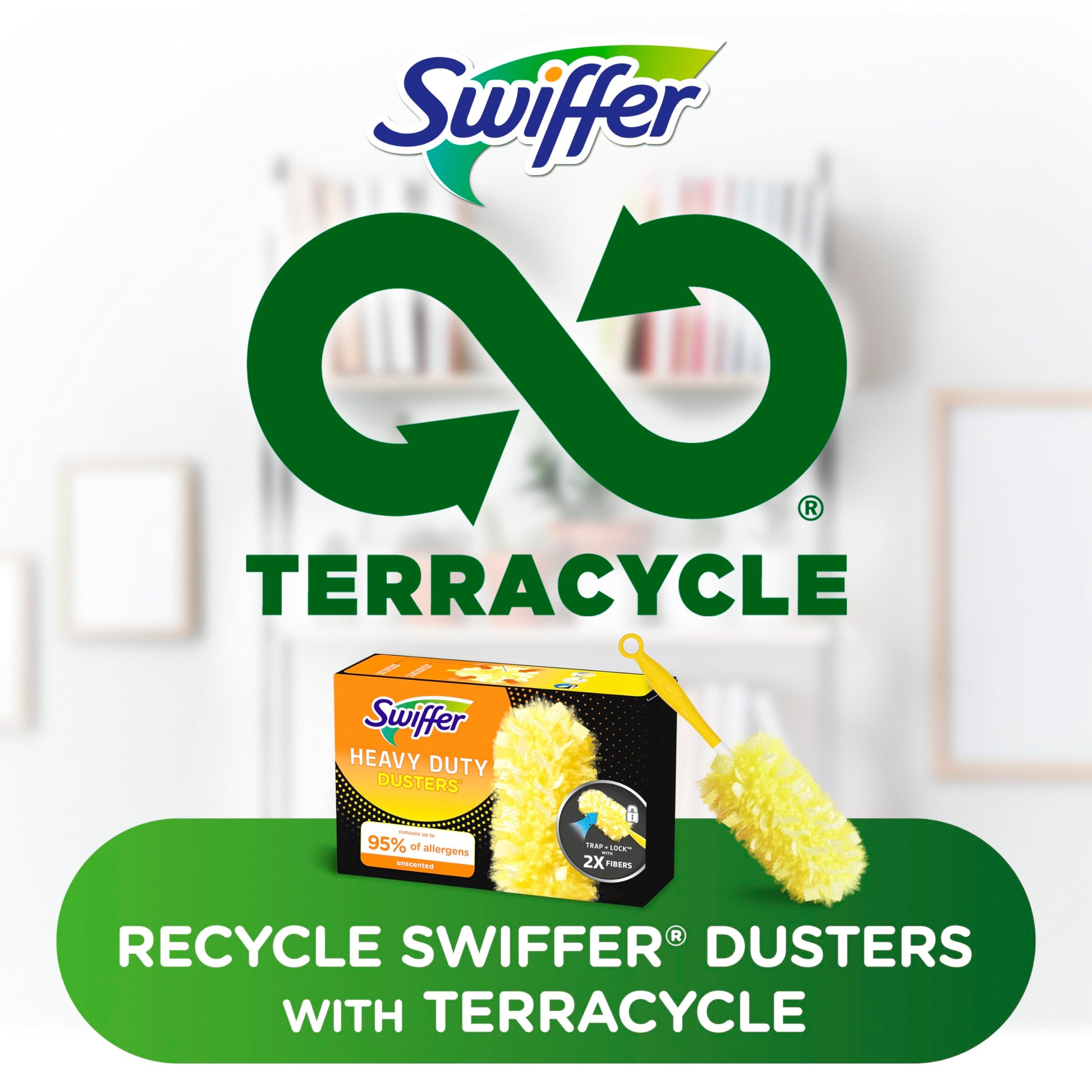 Swiffer Dusters Refill for Cleaning, Feather & Microfiber Duster Disposable Alternative, For Dusting Furniture, Blinds, Ceiling Fans, Walls, Helps Remove Allergens, Heavy Duty, Unscented, 11ct