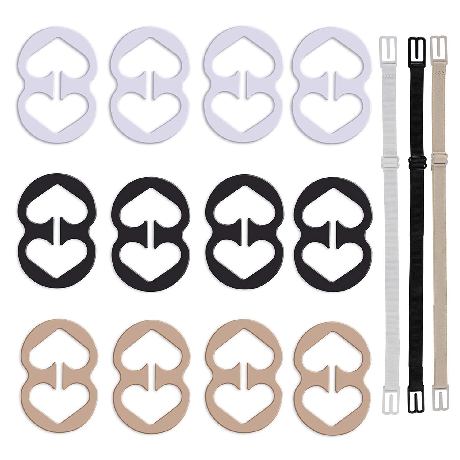 W-Plus Bra Strap Clips, Bra Clips to Make Racerback, Bra Strap Holders for Slip, Bra Strap Holder - Conceal Hide Straps - Cleavage Control