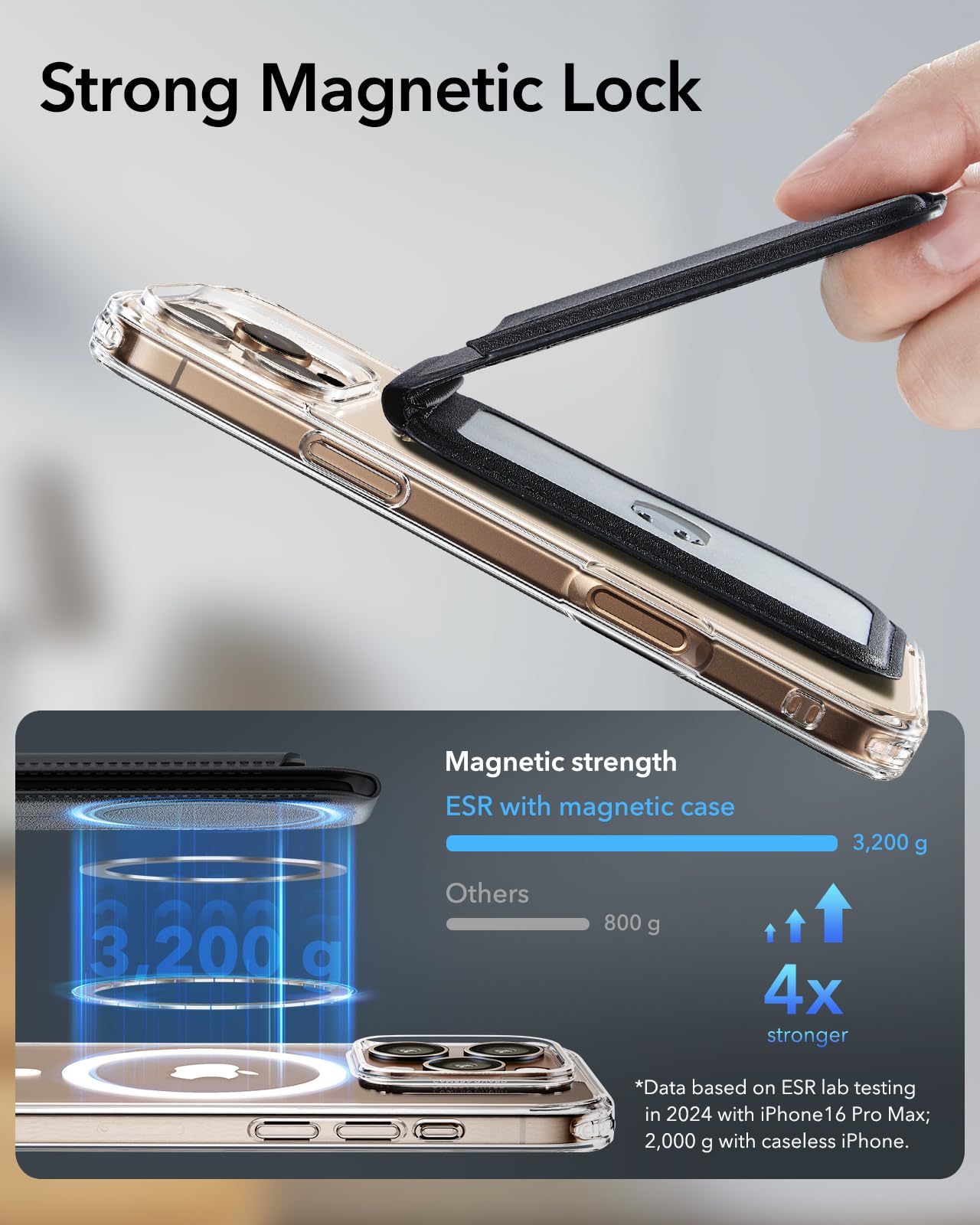 ESR Upgraded for MagSafe Wallet, 5 Card Holder, RFID Blocking, Magnetic Wallet for iPhone with Adjustable Stand, Slim for iPhone 17/16/15/14/13/12 Series, Not for 13/12 Mini, Vegan Leather, Black