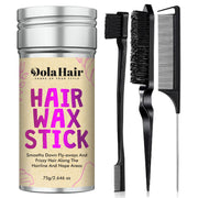Dolahair Hair Wax Stick - Flyaway Control and Styling Pomade for Kids, Women, and Men - Hair Bun Maker and Accessorie Slick Back Hair Brush