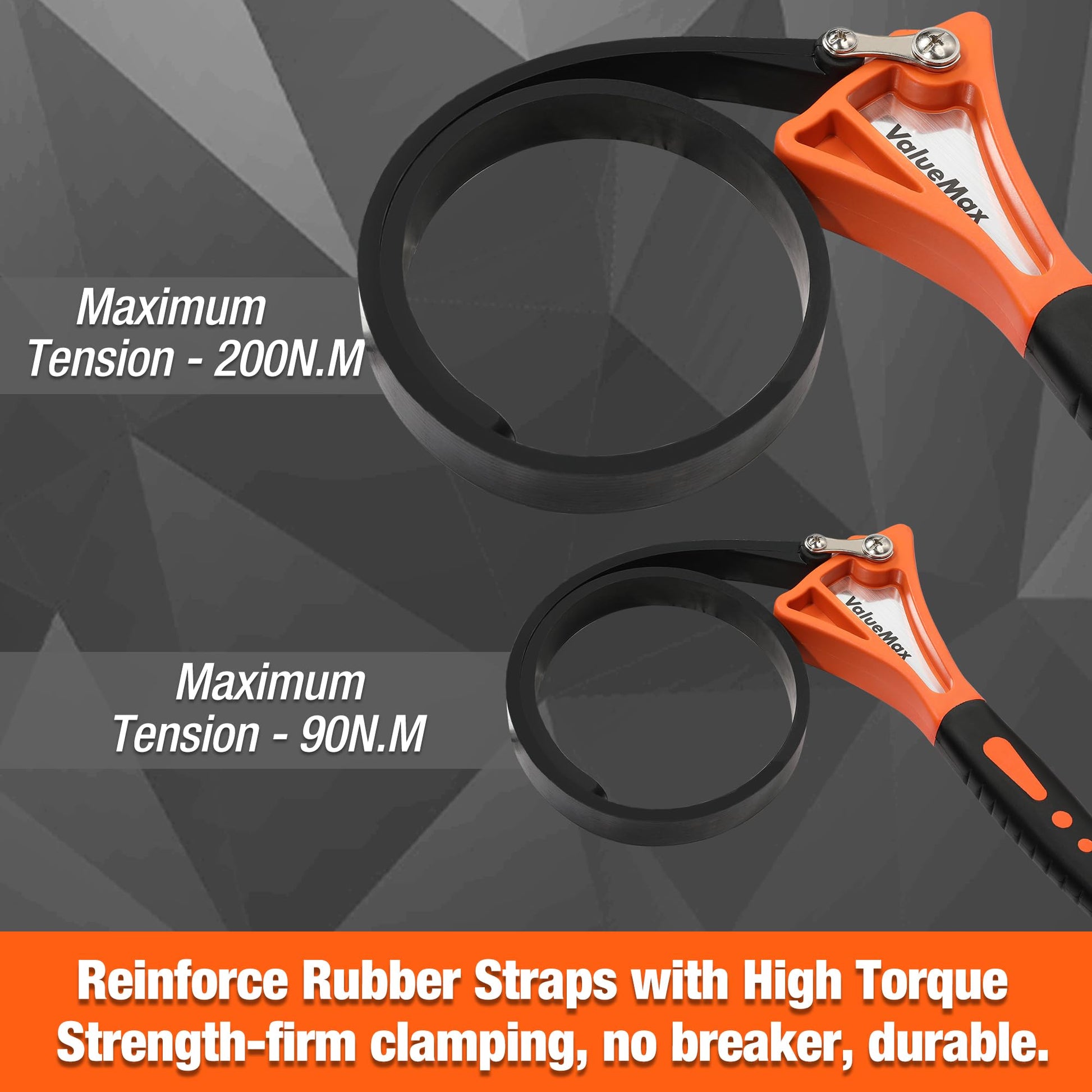 ValueMax 2-piece Strap Wrench Set, Adjustable Oil Filter Wrench with Max Diameter 4" (Small) and 6"(Large) for Shower Head Water Filter, Jar Opener Set