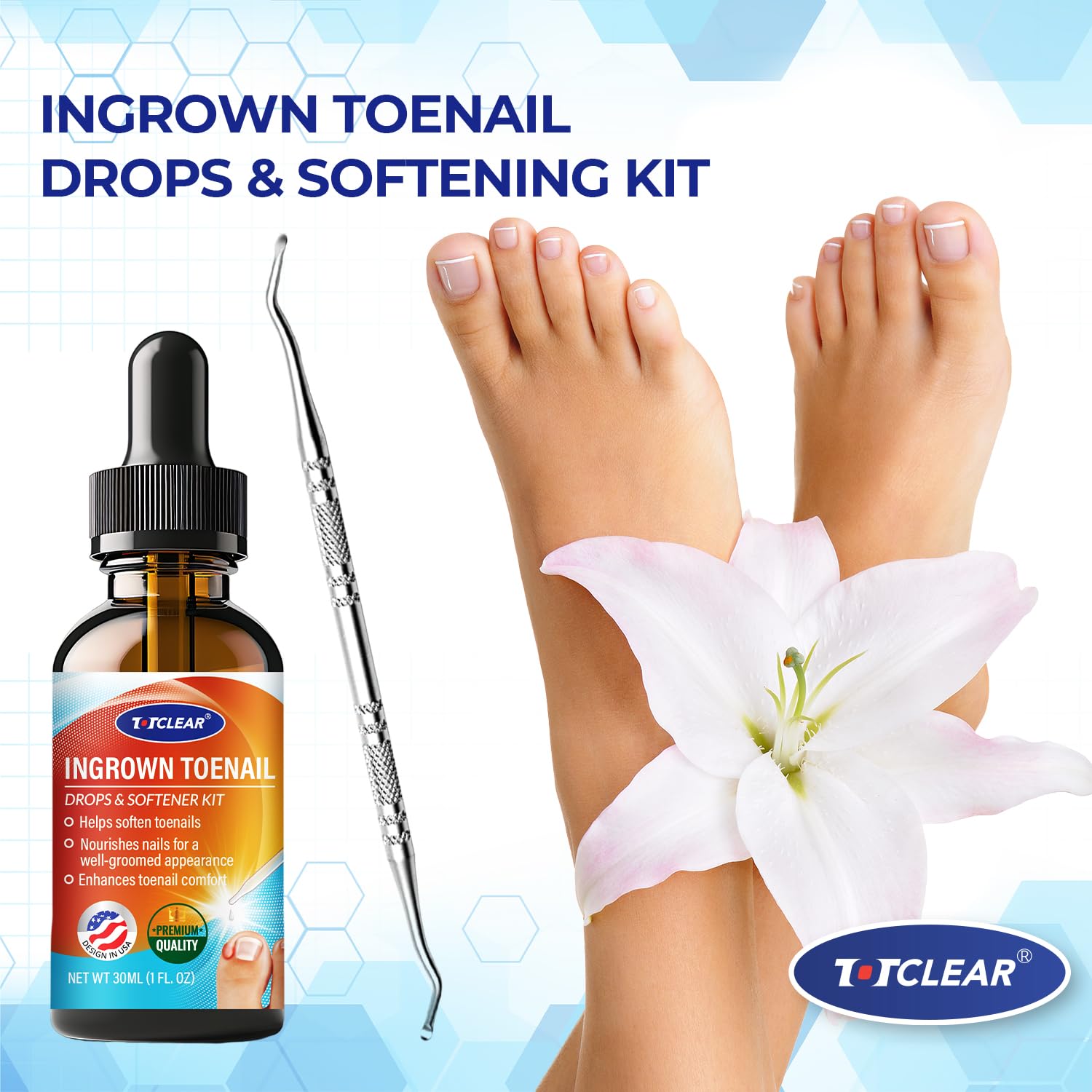 Ingrown Toenail Relief: Ingrown Toenail Tool for Men Women - Ingrown Toenail Removal Kit - Ingrown Toenail Corrector Drops - Ingrown Toenail Removal - Effective Solution for Ingrown Toenails - 30ml
