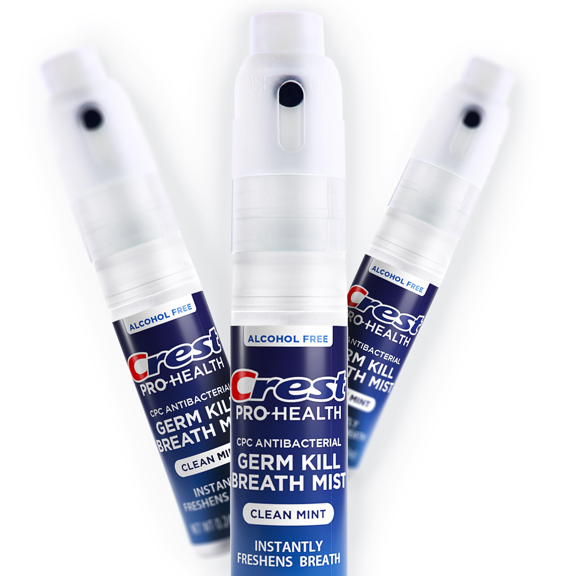 Crest Pro-Health | Portable Alcohol-Free CPC Mist with Clean Mint Flavor | Instant Fresh Breath - 3 Count (0.24oz/7ml) Breath Spray