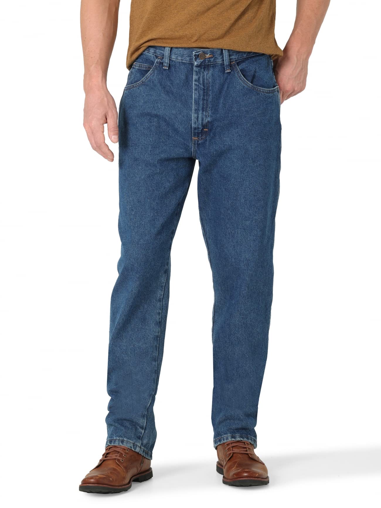 Rustler mens Classic Relaxed Fit Jeans, Dark Stonewash, 36W x 32L US
