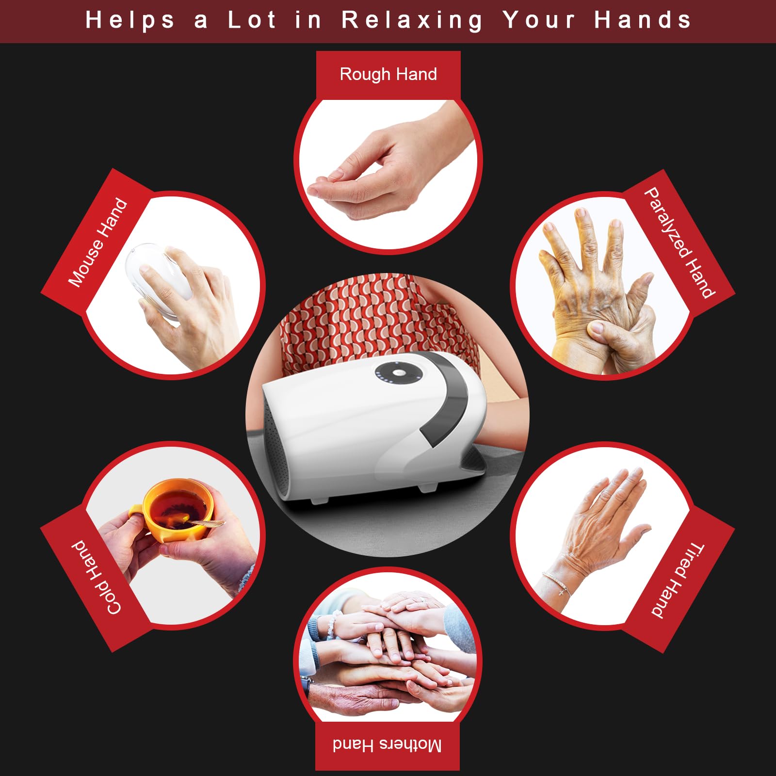 Xllent Gifts for Women,White Elephant Gifts for Adults - Hand Massager with Compression & Heating,Birthday Christmas for Men Women,Electric Hand Massager for Arthritis and Carpal Tunnel(White)