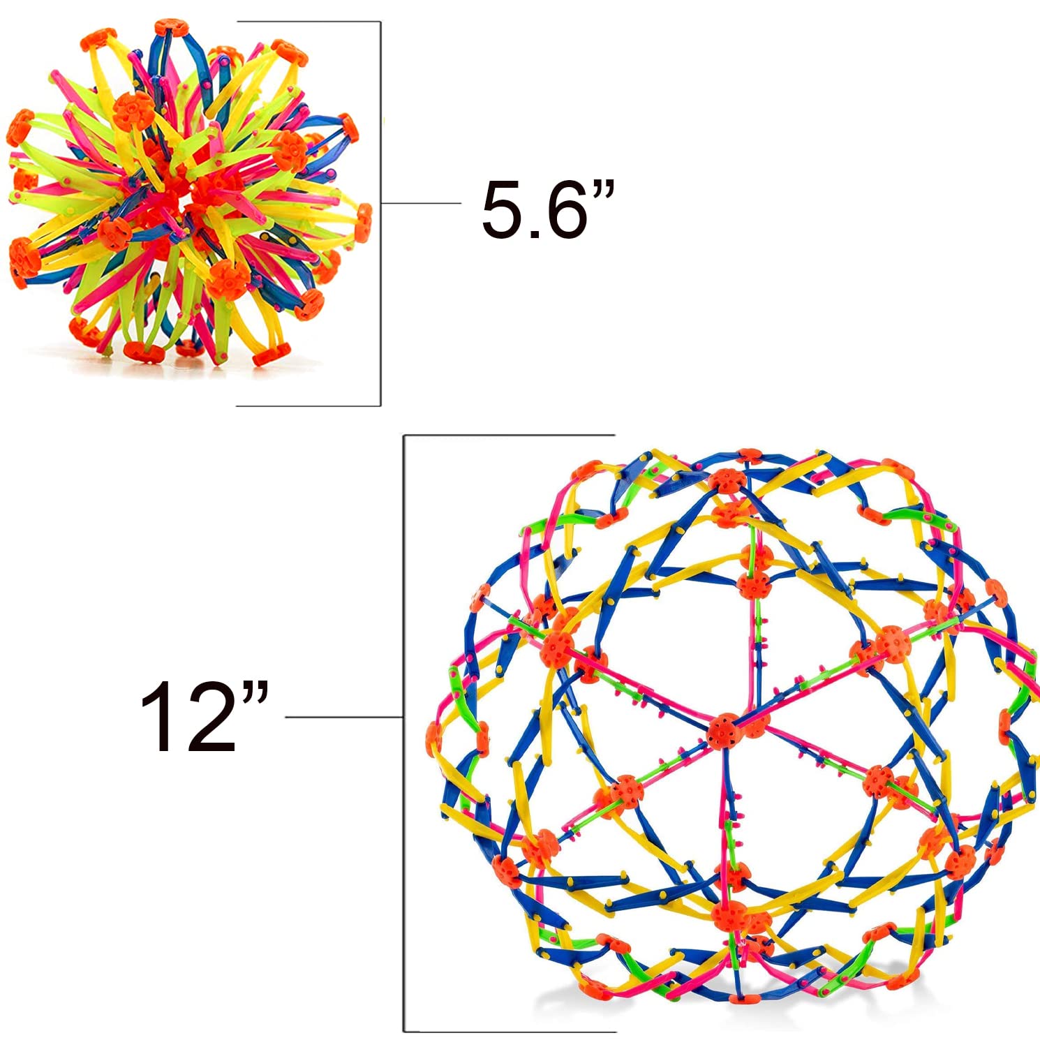 4E's Novelty y Expandable Breathing Ball Sphere - Breathing Visual, Fidget Toys Expands from 6 to 12" Expanding Sphere for Kids & Adult