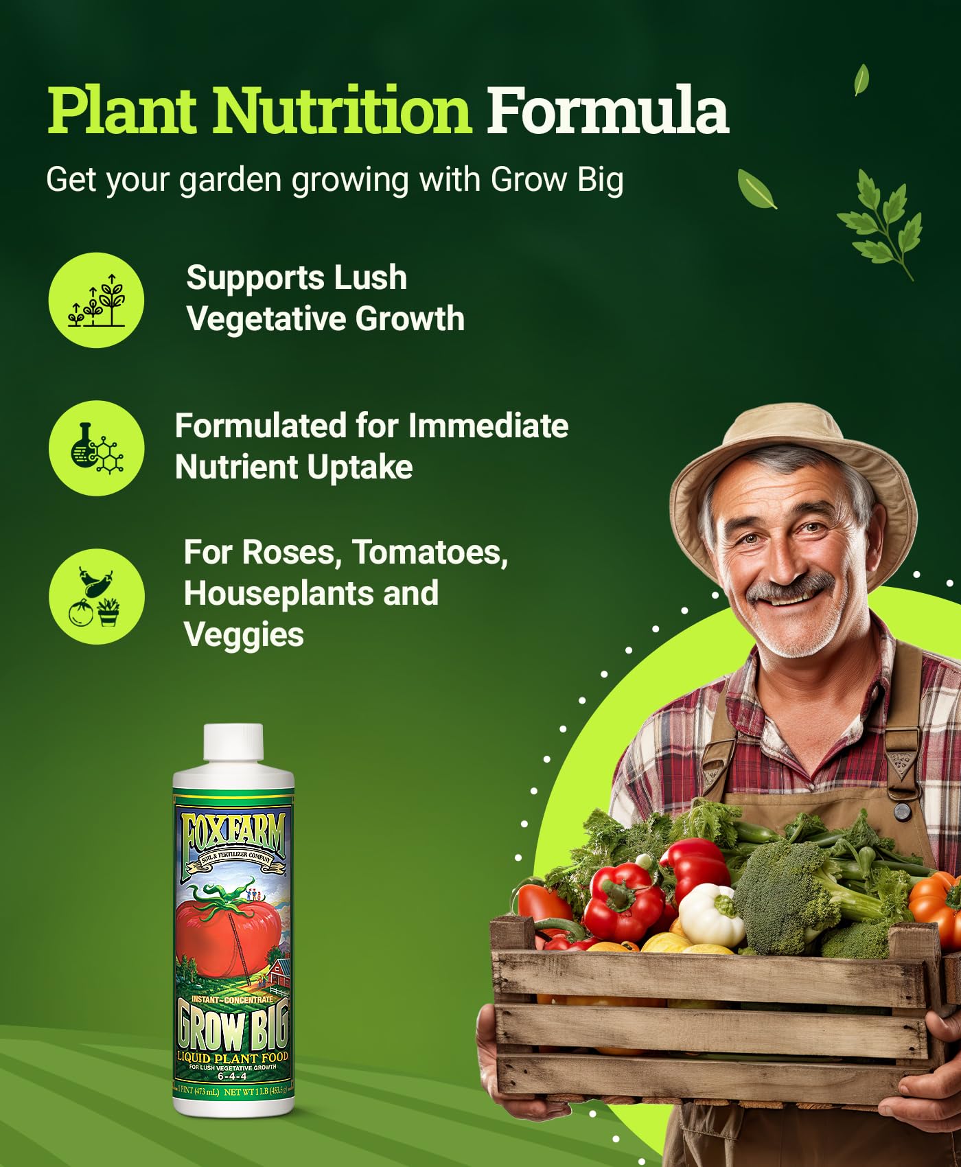 FoxFarm Fertilizer Soil Trio Liquid Nutrient: Tiger Bloom, Grow Big, Big Bloom Bottles - (Pack of 3-1 Pint)