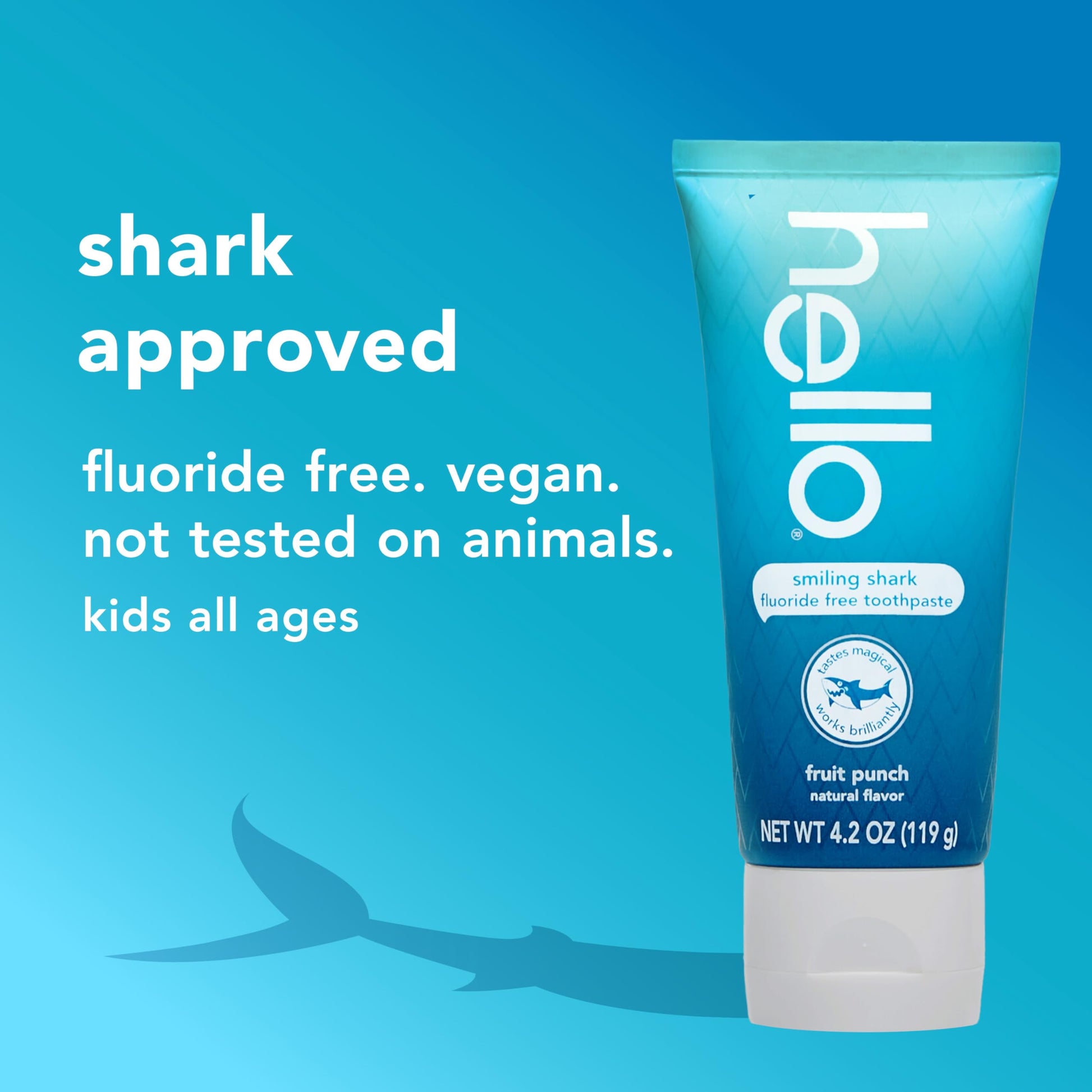 hello Smiling Shark and Fresh Watermelon Fluoride Free Kids Toothpaste Pack, Includes 4.2 oz Smiling Shark Kids and 4.2 oz Fresh Watermelon Toothpaste