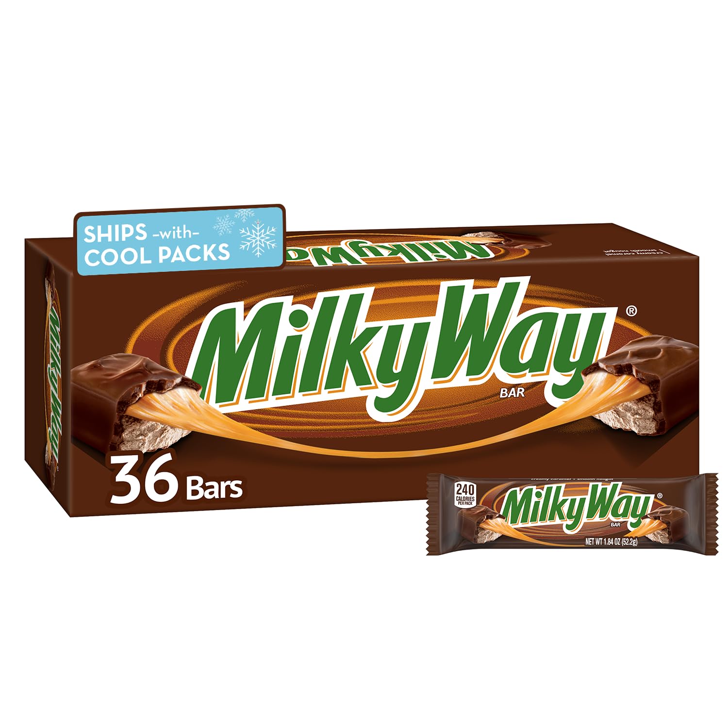 عبوة شوكولاتة بالحليب بالحجم الكامل من MilkyWay Candy، 1.84 أونصة، عبوة من 36 قطعة)