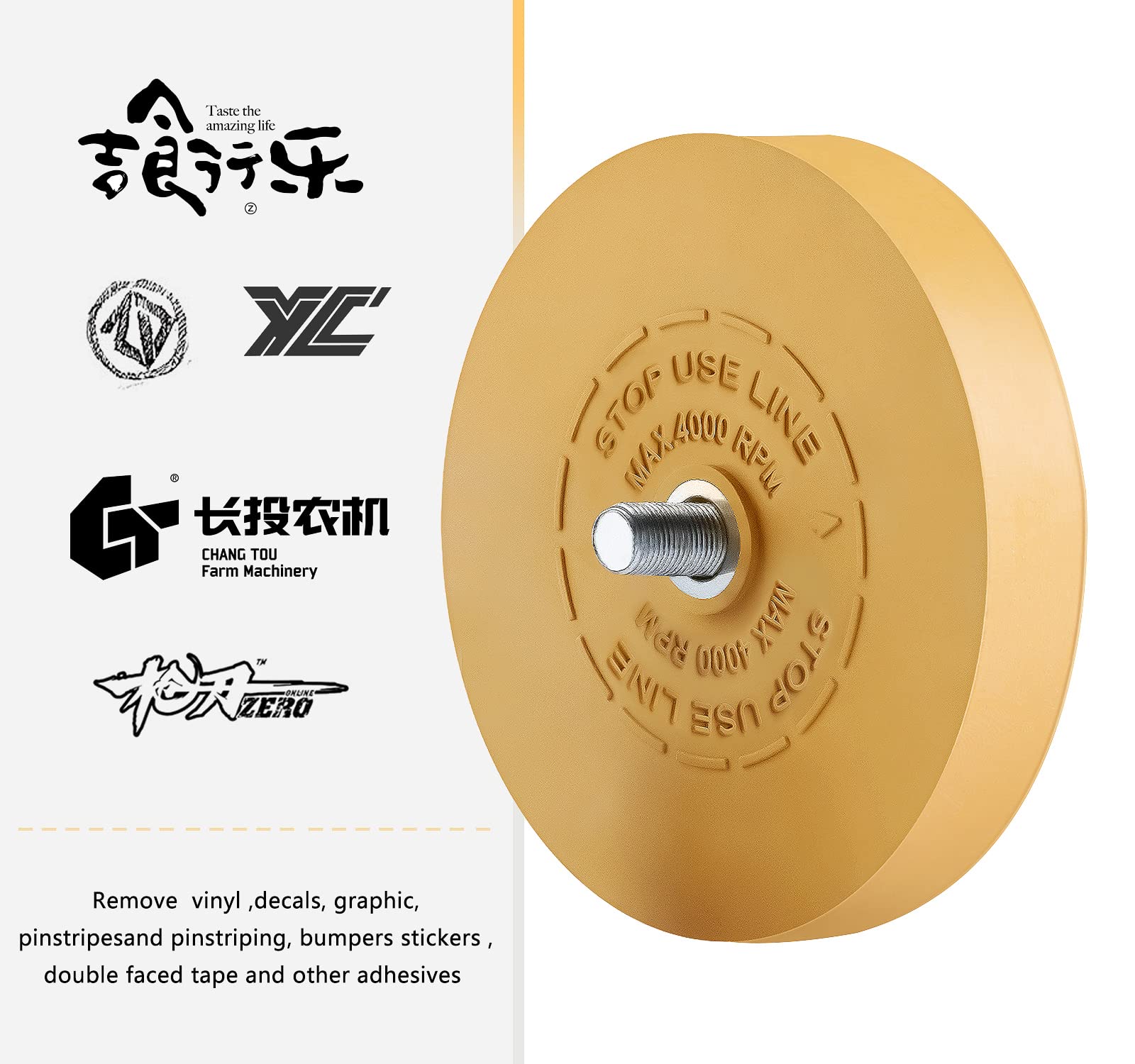 LuckyGuard Decal Remover Eraser Wheel Adhesive Remover for Pinstripes Vinyl Tapes and Sticker Rubber Wheel for Drill 1 Pack