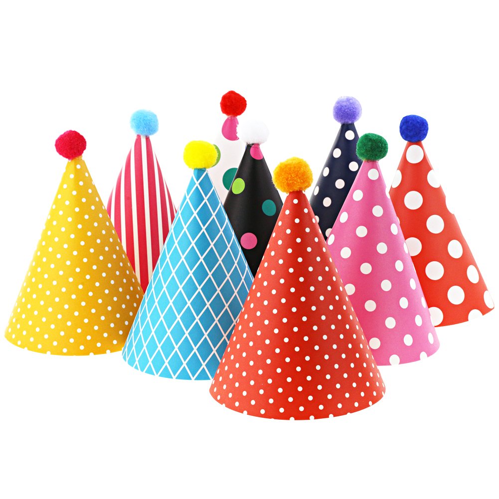 Vesil Mini Kids Birthday Party Hats, Assorted, DIY Assembly Required