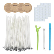 CandMak Candle Wick Kit - 60 Cotton Wicks with Candle Making Tools (Thick 4"+6"+8")