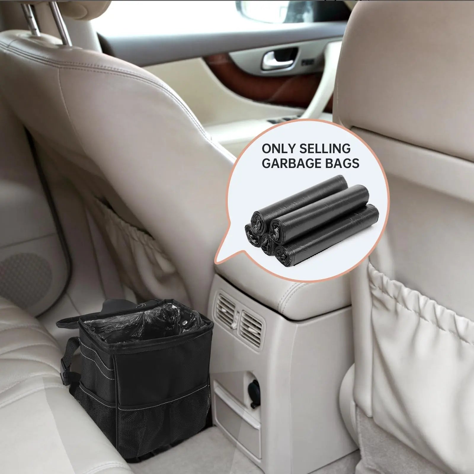 Car Trash Can Bags (5-Pack) total 75 bags- For Car