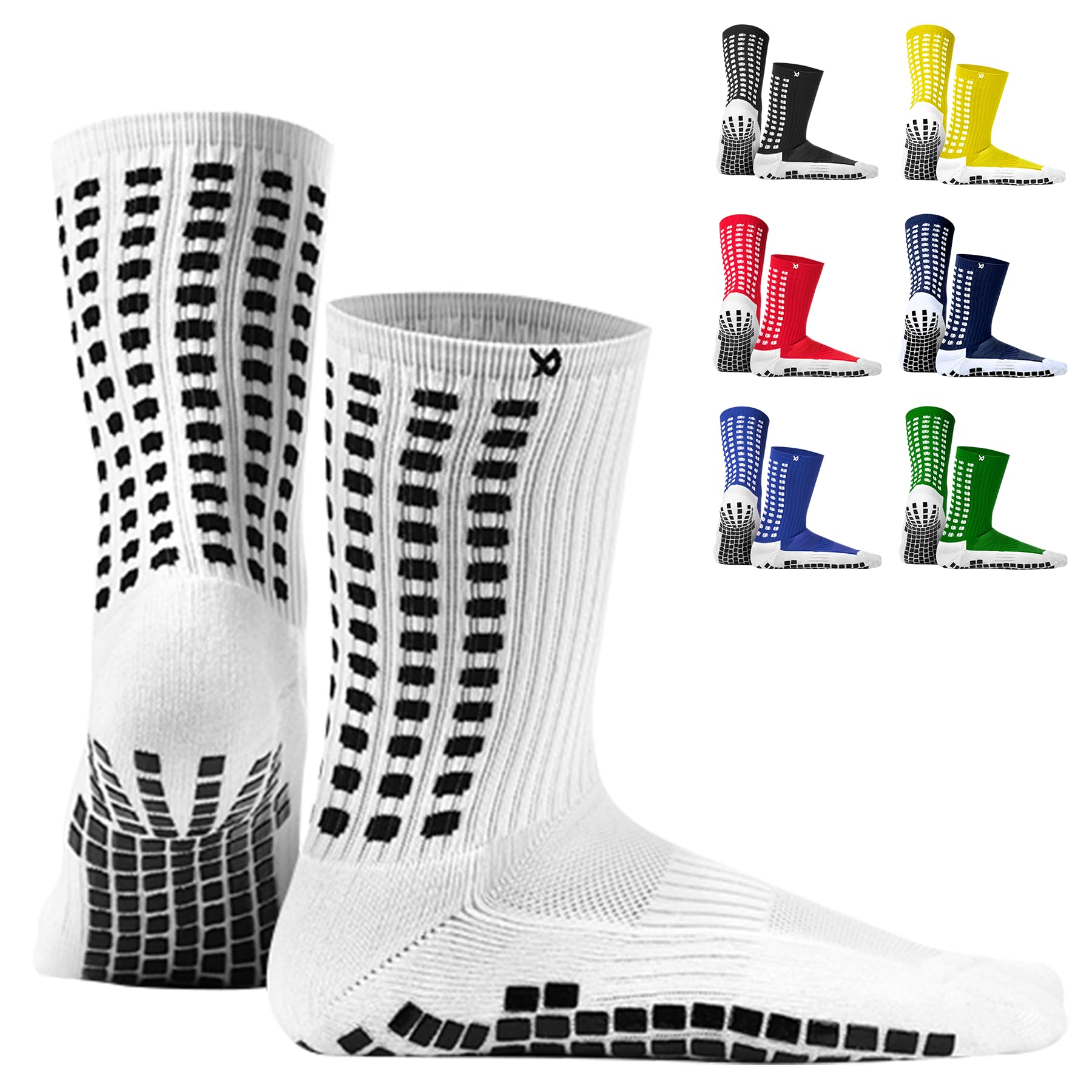 Lux Dual Grip Socks - Soccer Grip Socks for Men and Women. GripArray Engineered Performance & Comfort - Anti-Slip Grip Socks for Soccer