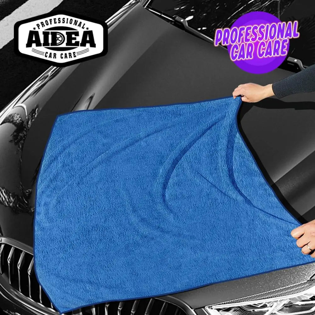 AIDEA Microfiber Towels for Cars-2PK, Large Professional Car Drying Towel, Scratch-Free & Absorbent Drying Towel for Cars, SUVs, RVs, Trucks, and Boats, 24inx 31in, Blue