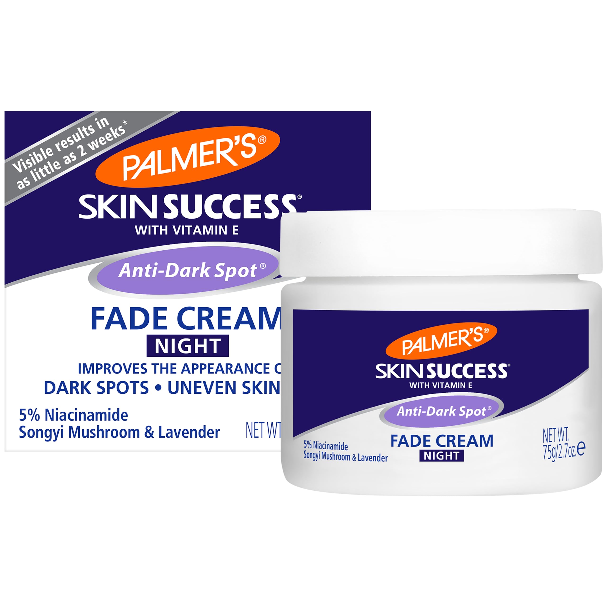 Palmer's Skin Success Anti-Dark Spot Nachtcreme mit Retinol & Niacinamid, Korrektor für dunkle Flecken im Gesicht, Nachtfeuchtigkeitscreme hilft, dunkle Flecken, feine Linien & Falten zu reduzieren, 2,7 Unzen
