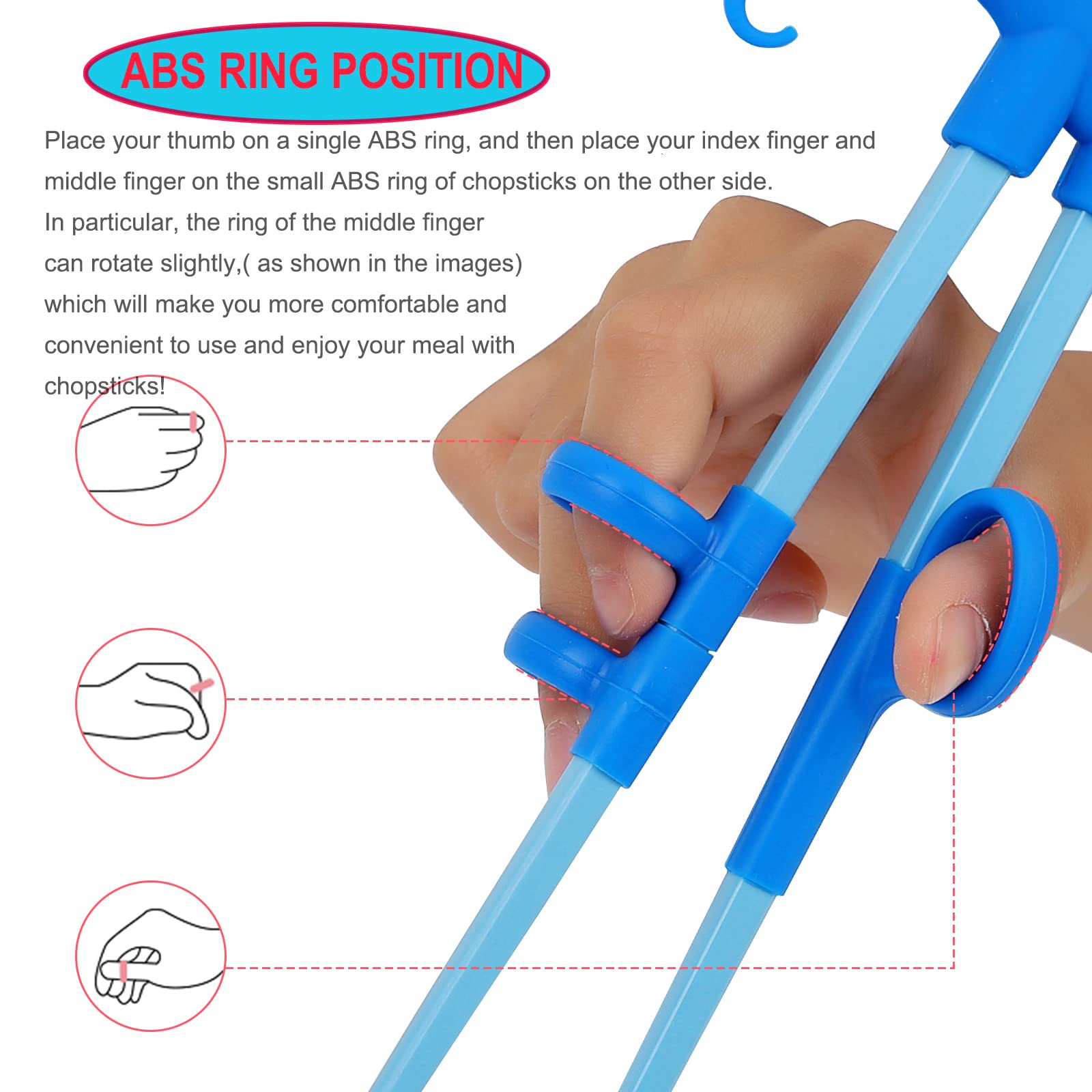 Plum Garden 4 pcs kid chopsticks, Training Chopsticks for Toddler Beginners Baby Children , training chopsticks with animals.