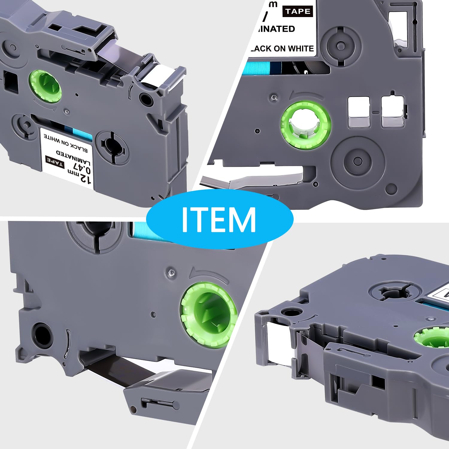 TZE-231 Compatible Label Tape Replacement for Brother TZe-231 TZ-231 Laminated P Touch Label Maker Tape, Black on White, for PT-D200 PT-D210 PTH100 PT-D400, 0.47" x 26.2'(12mm x 8m), 6 Packs