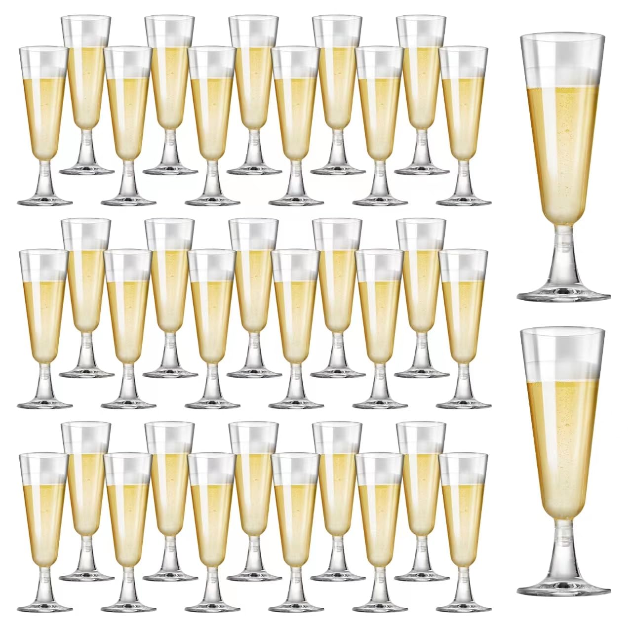 SUREHOME Plastic Champagne Flutes 40 Pack Disposable Champagne Glasses 5 Oz Clear Plastic Mimosa Glasses Wedding Cocktail Cups Bulk for Engagement Birthday Graduation Decorations 2025 Party Supplies