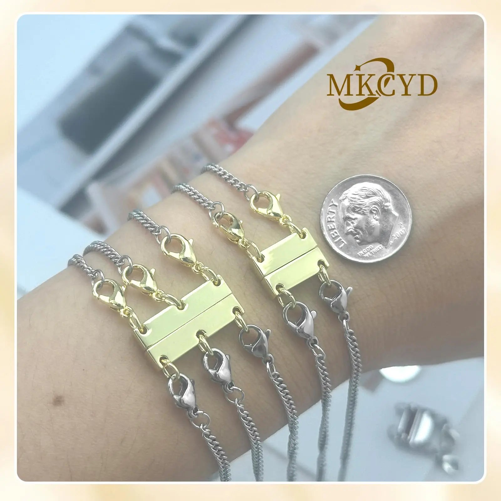 MKCYD Multi Necklace Layering Clasps Strong Magnetic Clasp, Gold Necklace Separator for Layering, Multiple Jewelry Closures for Layered Look