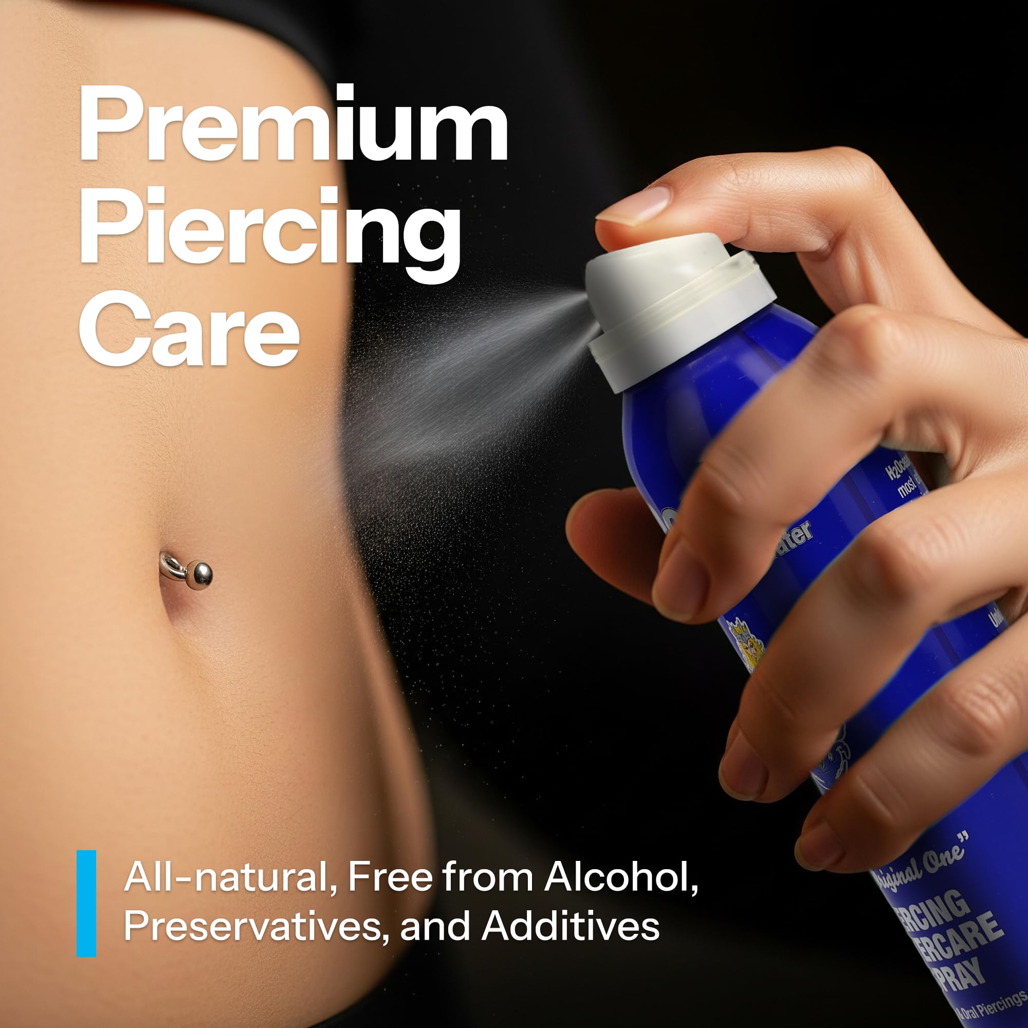 H2Ocean Piercing Aftercare Spray and Keloid Bump Removal– Sea Salt Spray for Body and Facial Piercings – Ear, Nose, Navel, Oral & Body Piercing Cleaner, Aftercare Solution for New Piercings– 4oz