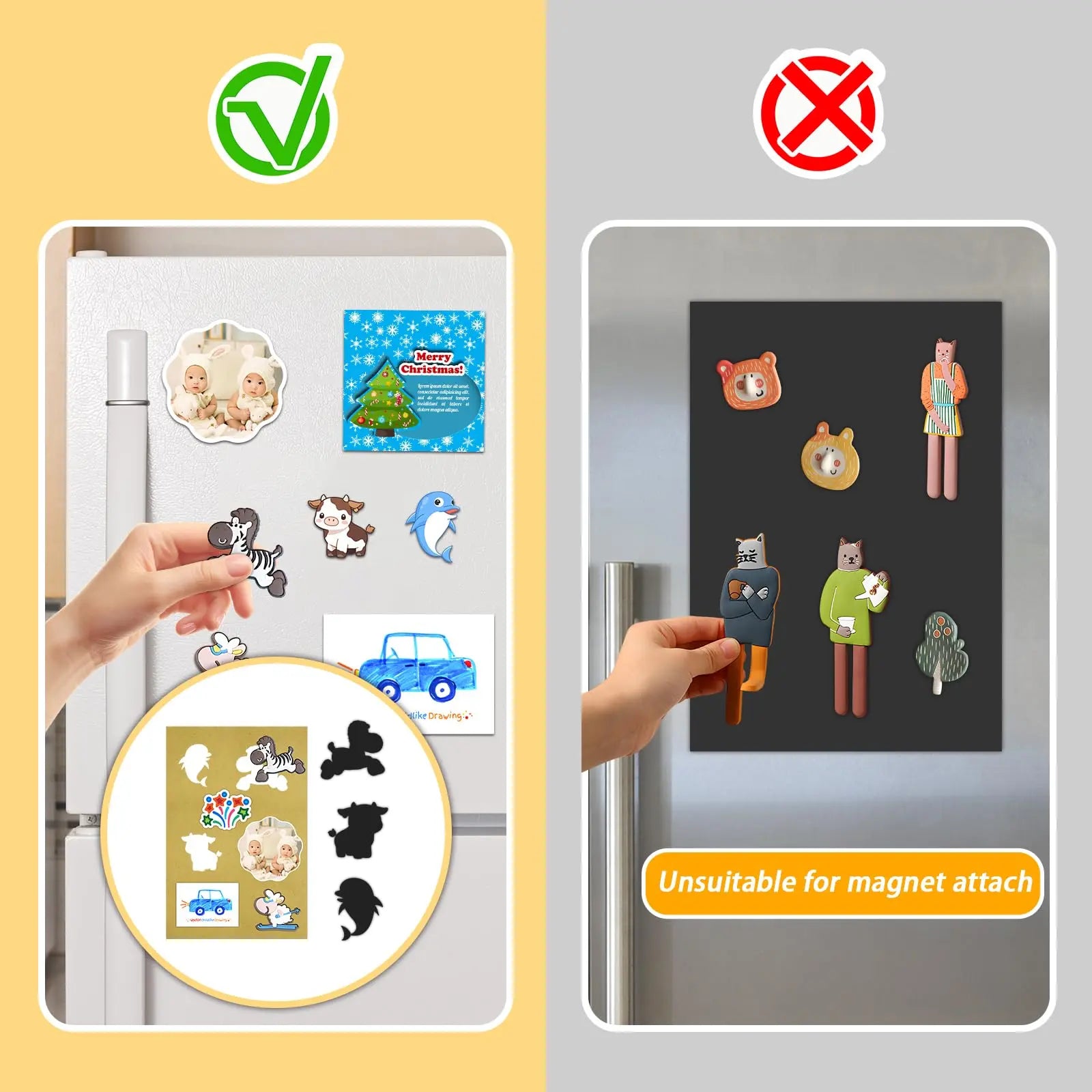 Towjug Cuttable Magnetic Sheets 6 Pack, Each 8" x 10", Stick Magnetic Paper with Adhesive Backing for Crafts, Paper Magnets and Stickers