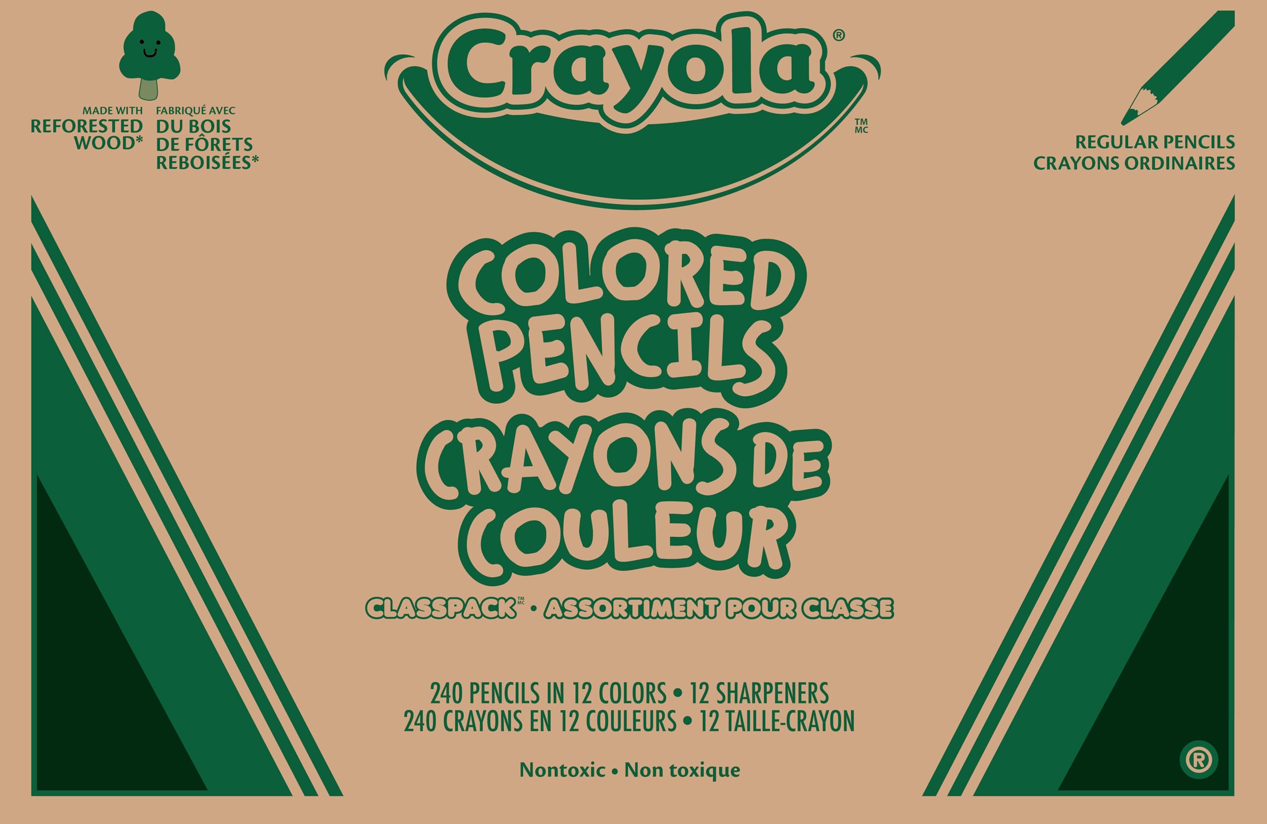 Crayola Colored Pencils Classpack (240ct), Must Have Teacher Supplies, Bulk Colored Pencils for School Classrooms, 12 Colors, Back to School Essentials