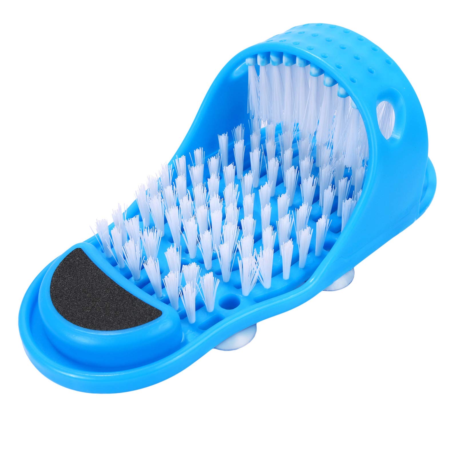 Evermarket Magic Feet Cleaner Simple Foot Scrubber Feet Shower Spa Easy Feet Cleaning Brush Exfoliating Foot Massager Slipper(Blue)