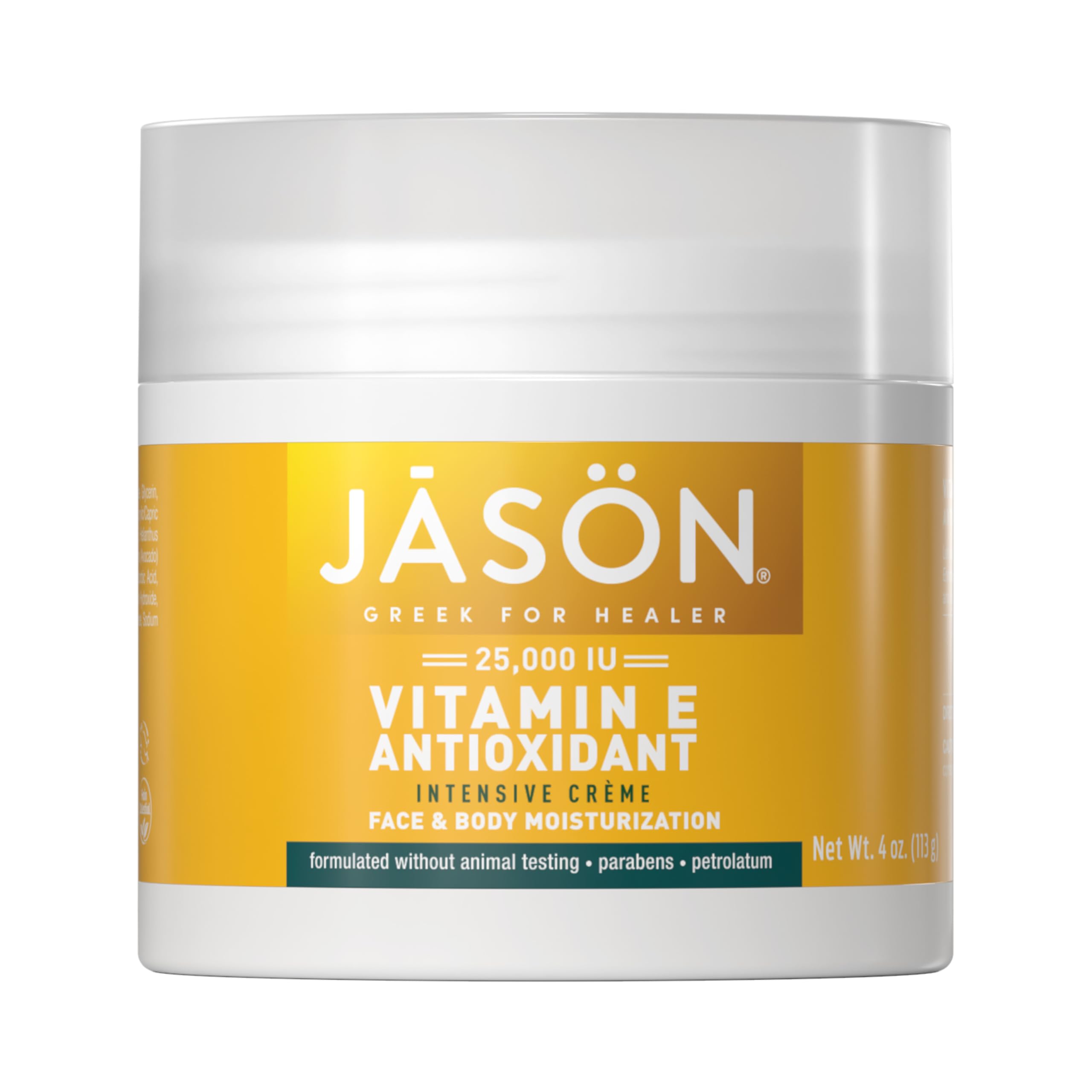 JASON Vitamin E Antioxidant Intensive Creme Face & Body Moisturization, 25,000 IU Body Cream Moisturizer, 4 Fluid Ounces