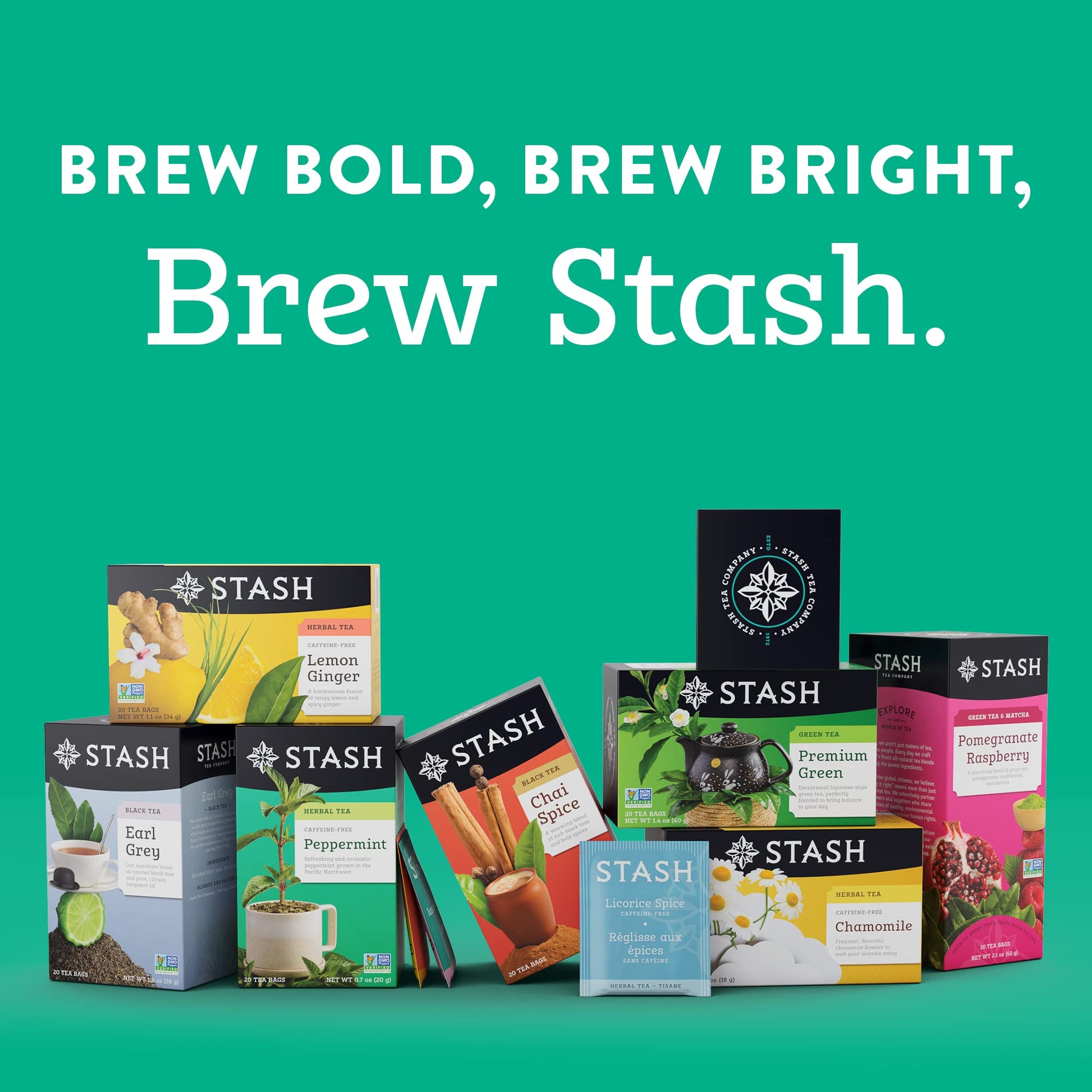 Stash Tea Double Bergamot Earl Grey Black Tea, Box of 100 Tea Bags