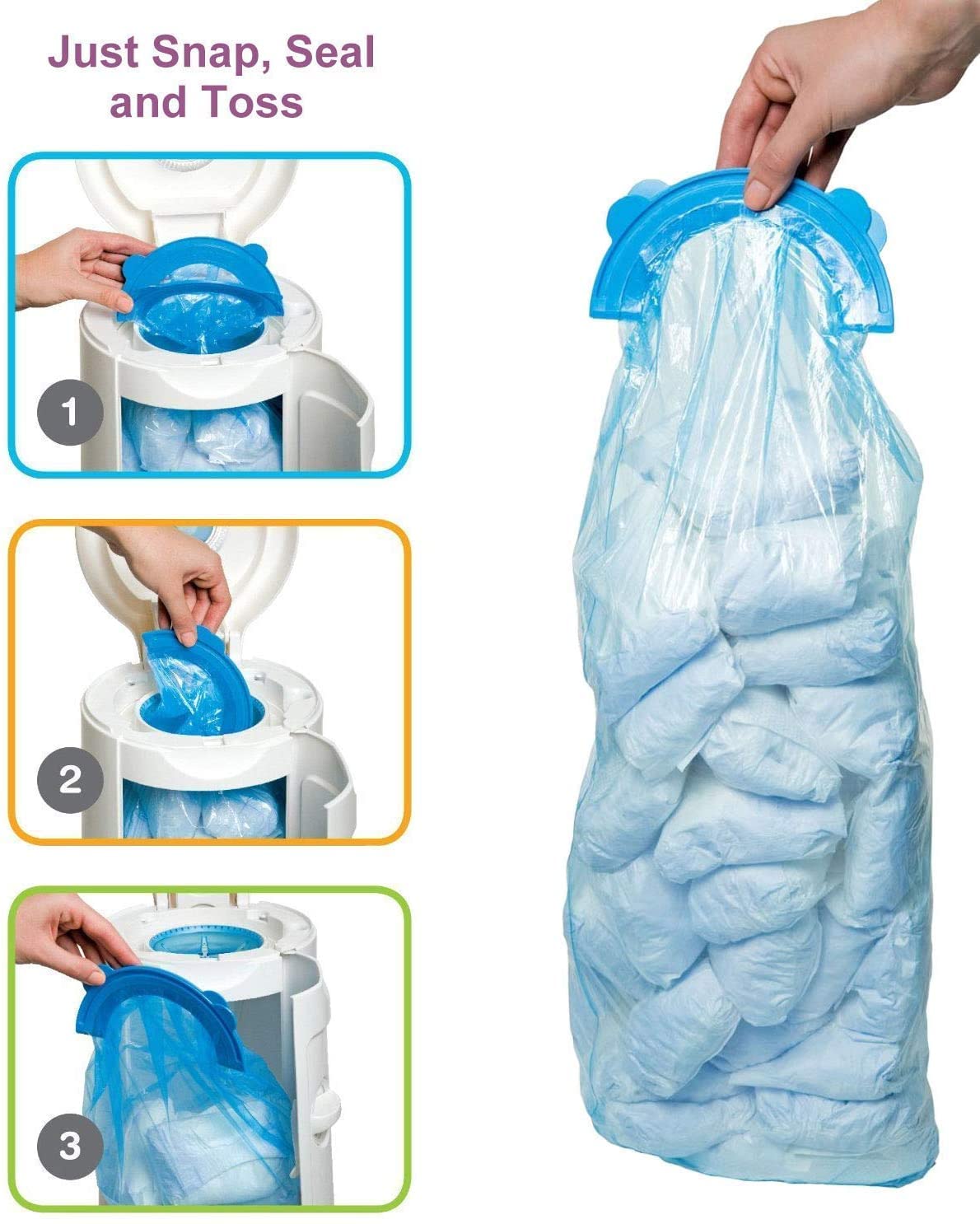 Diaper Pail Refill Bags, 1088 Counts, 34 Bags, Fully Compatible with Arm&Hammer Disposal System