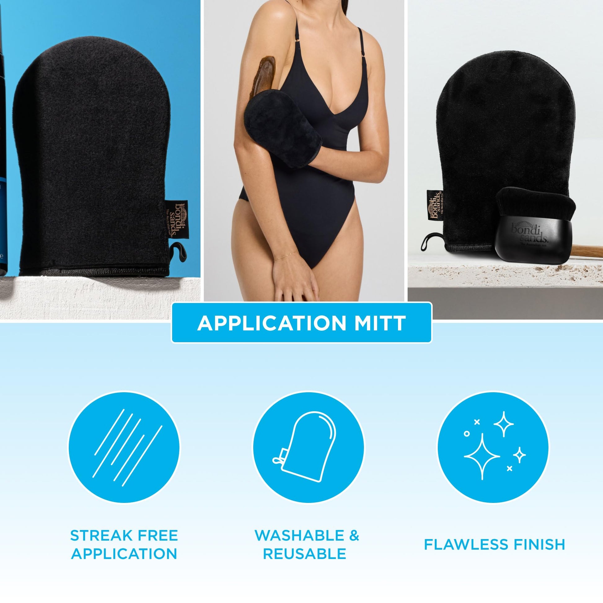Bondi Sands Self-Tanning Mitt | Reusable Applicator Glove Evenly Applies Self-Tanner for a Natural, Bronzed, Streak-Free Appearance | Includes 1 Mitt