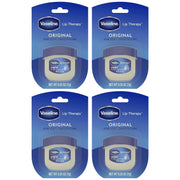 Vaseline Lip Therapy Original 4-Pack – Moisturizing Lip Balm for Very Dry Lips in Mini Jars, 0.25 Oz Ea