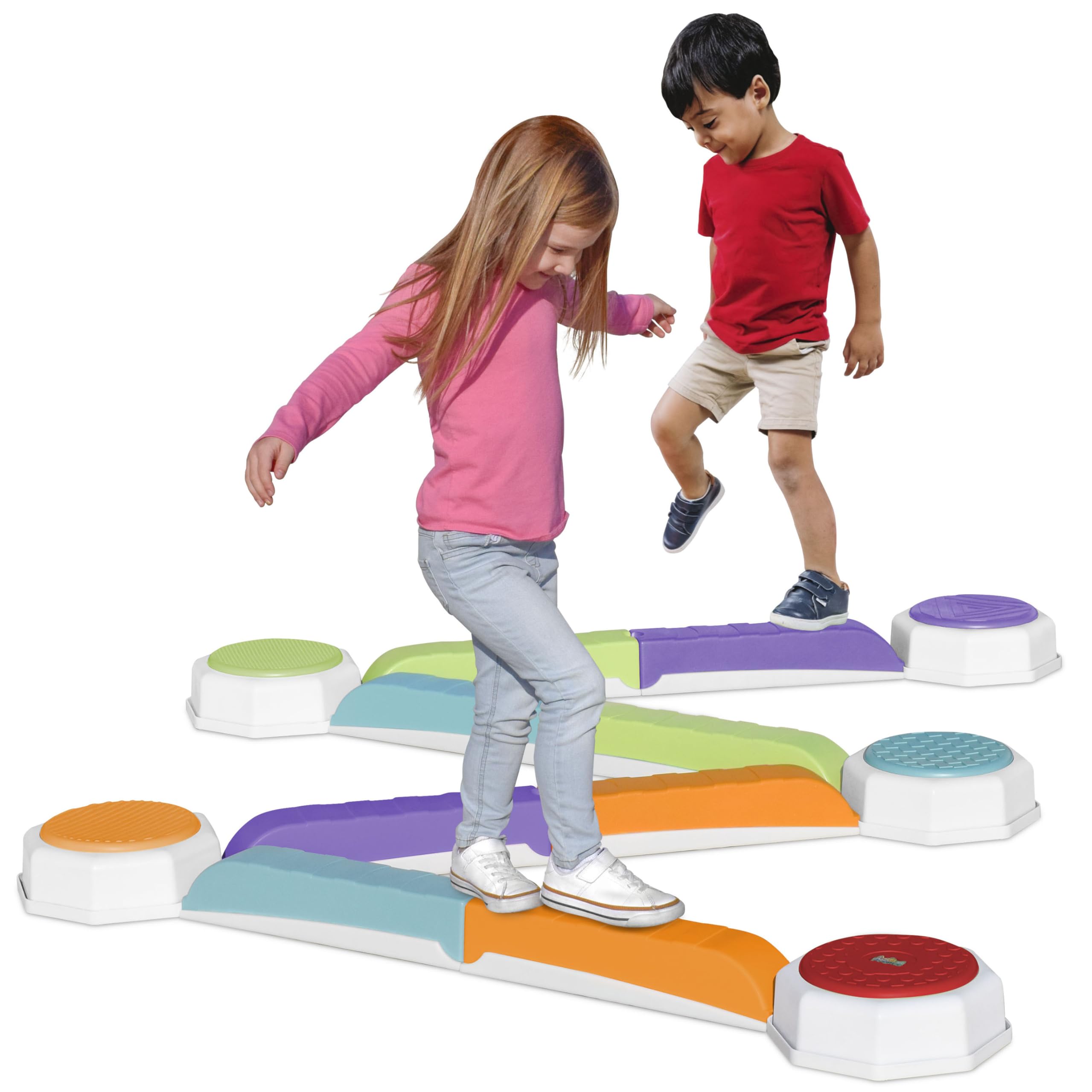 Acorn Avenue Balance Beam and Toddler Stepping Stones for Kids 13 Pieces, Jumping Stepping Stones Balance Beam, Sensory Play Toys for Toddlers, Indoor or Outdoor Play, Easy Stackable Storage