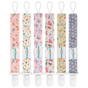Babygoal Floral Pacifier Clips, 6 Pack Binky Paci Holder Clips and Leash for Boys and Girls Fits for Most Pacifier, Binkie Styles & Baby Teethers & Toys and Gift 6PS21