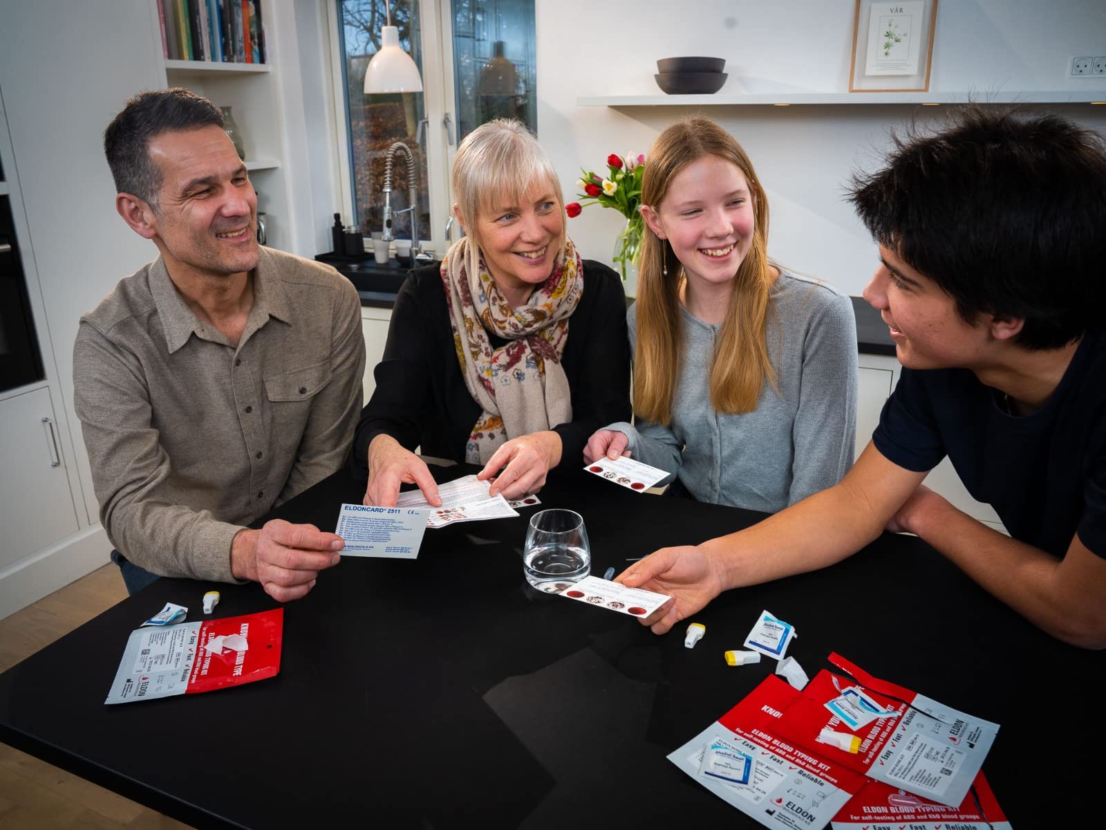 Eldoncard INC Blood Type Test (Complete KIT) - Find Out if You are A, B, O, AB & RH- Results in Minutes - Air Sealed Envelope, Safety Lancet, Micropipette, Cleansing Swab - 1 Pack