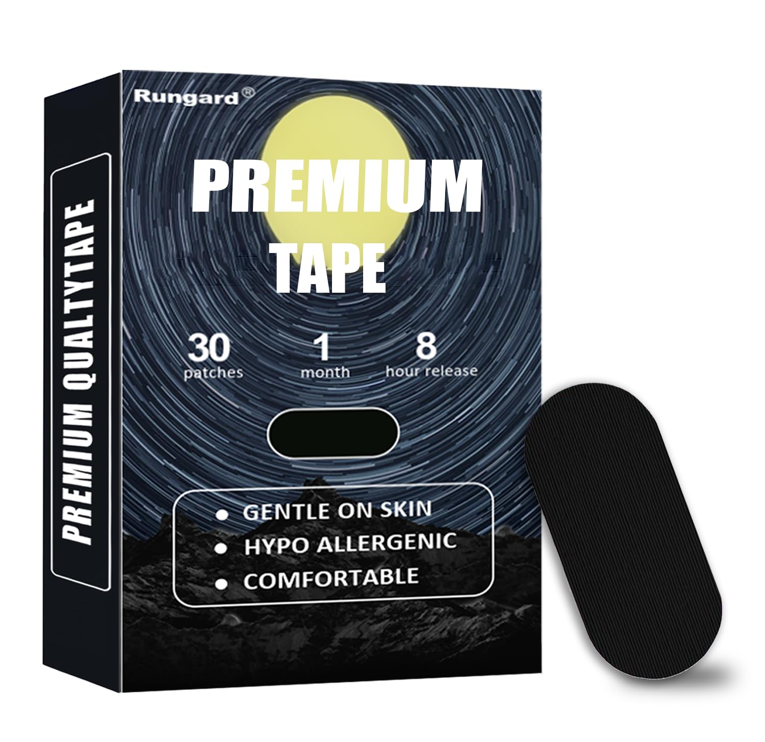 30 Pcs Black Gentle Breathable Mouth Tape for Sleeping - Black Micropore Tape, Hypoallergenic & Pain Free Removal Pain Free Removal,Latex Free & Gentle On Skin - Skin Friendly Adhesive Cotton Tape
