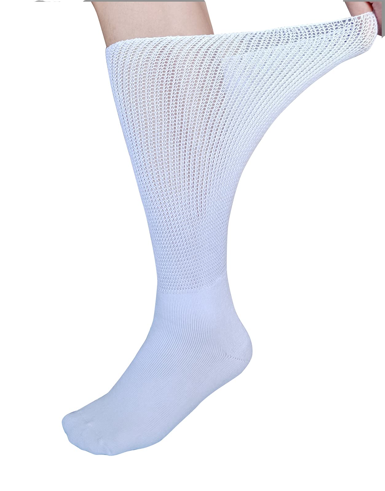 CIRZUEX Extra Wide Socks for Lymphedema Swollen Feet Leg, Bariatric Socks, Cast Boot Sock, Diabetic Non Binding Neuropathy Swelling Women Men 2 Pairs