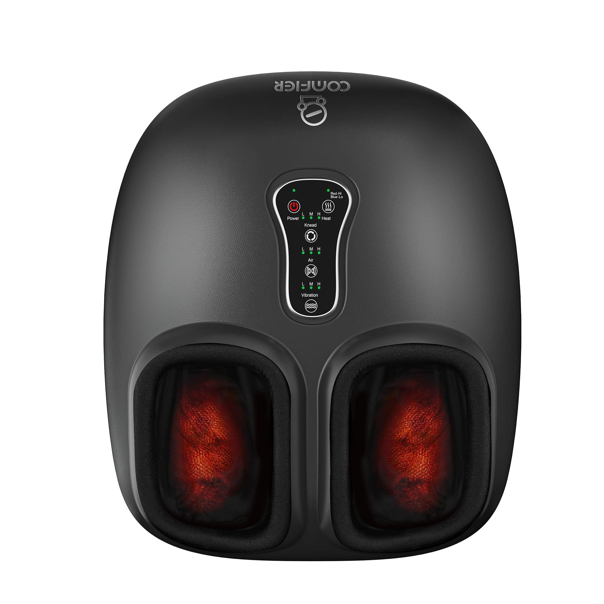 COMFIER Shiatsu Foot Massager with Heat, Vibration,Rolling Compression Feet Massager Machine for Plantar Fasciitis,Neuropathy Pain,Gifts for Her,Him Fits Size up to 13" Multiple Modes