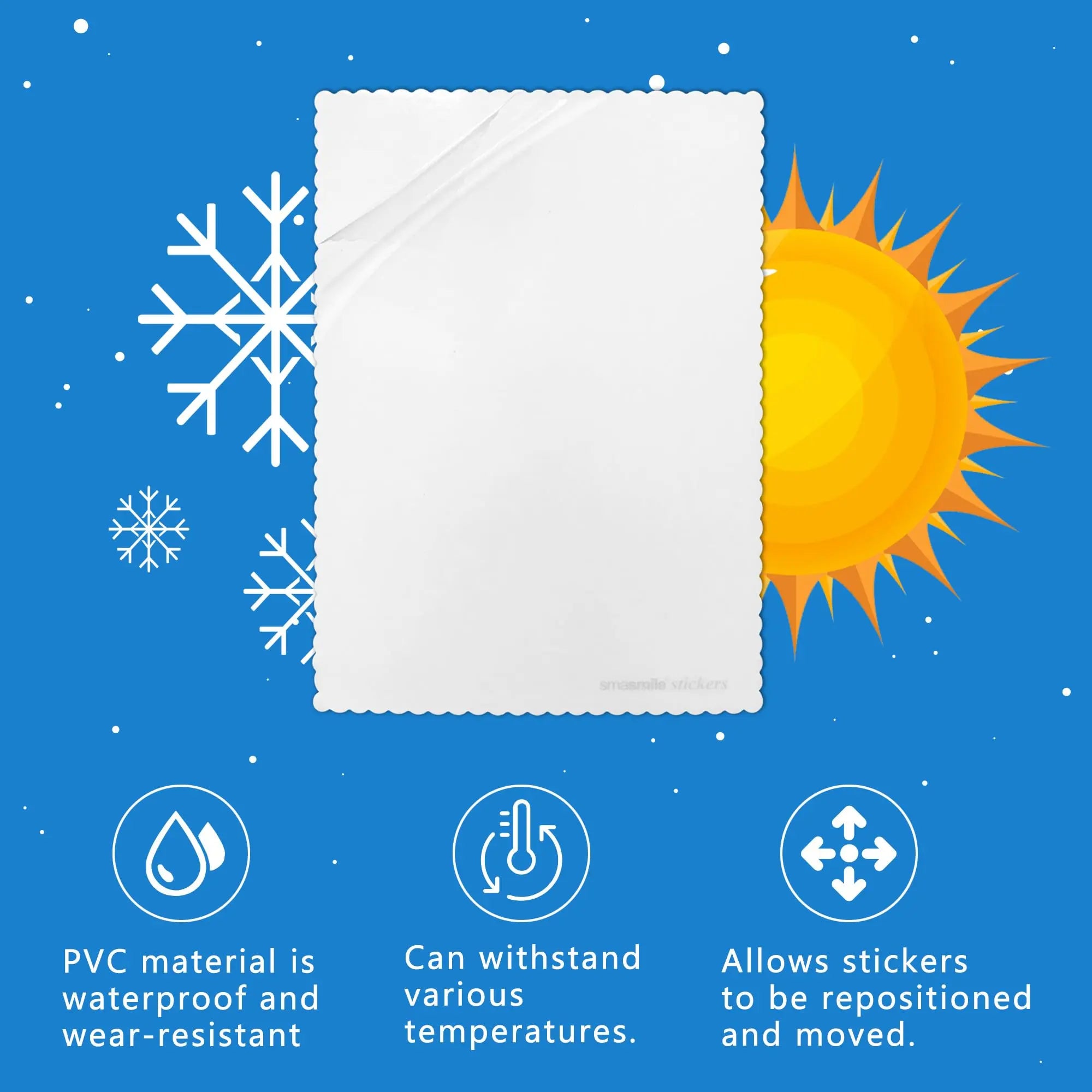 Windshield Sticker Applicator 5 Pack 5"x7" Static Cling for Stickers Easy Application, Removal and Re-Application
