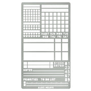 Aleks Melnyk No.423 Metal Stencil for Bullet Journaling, Bookmark, Planning, Banners, Lines, Lists, Planner Stamps, Habit Tracker, Dot Journal Stencil for Diary, Template, Scrapbook