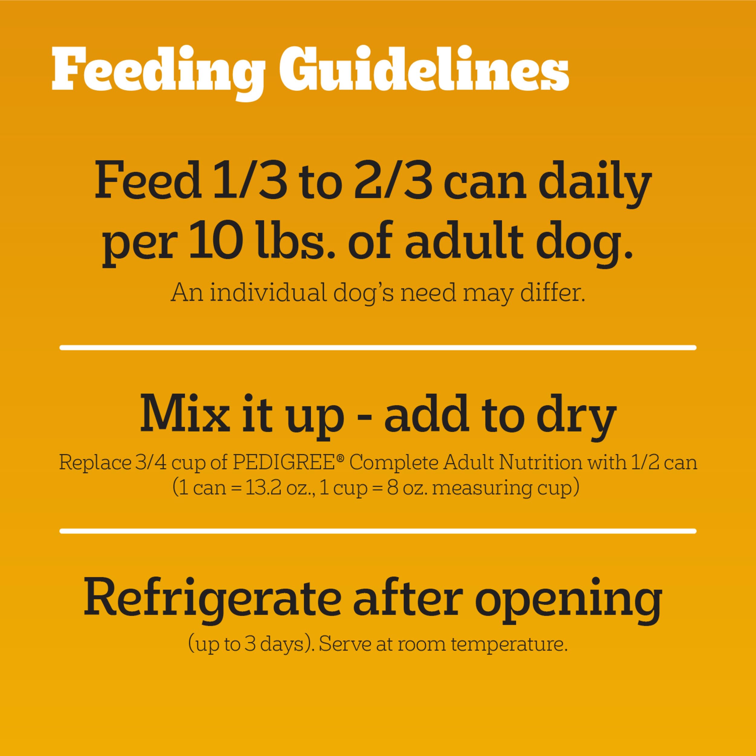 Pedigree Chopped Ground Dinner Adult Canned Soft Wet Dog Food Chicken Flavor, 13.2 oz. Cans (12 Count, Pack of 1)